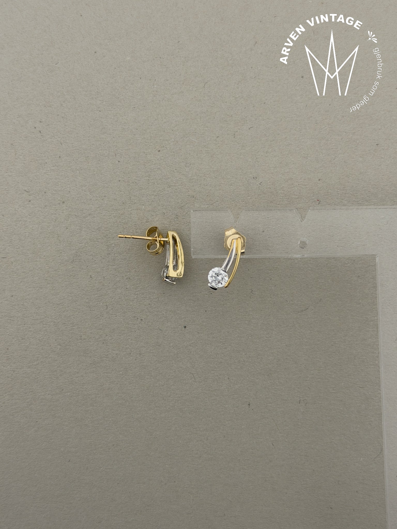 Vintage ørepynt gult gull