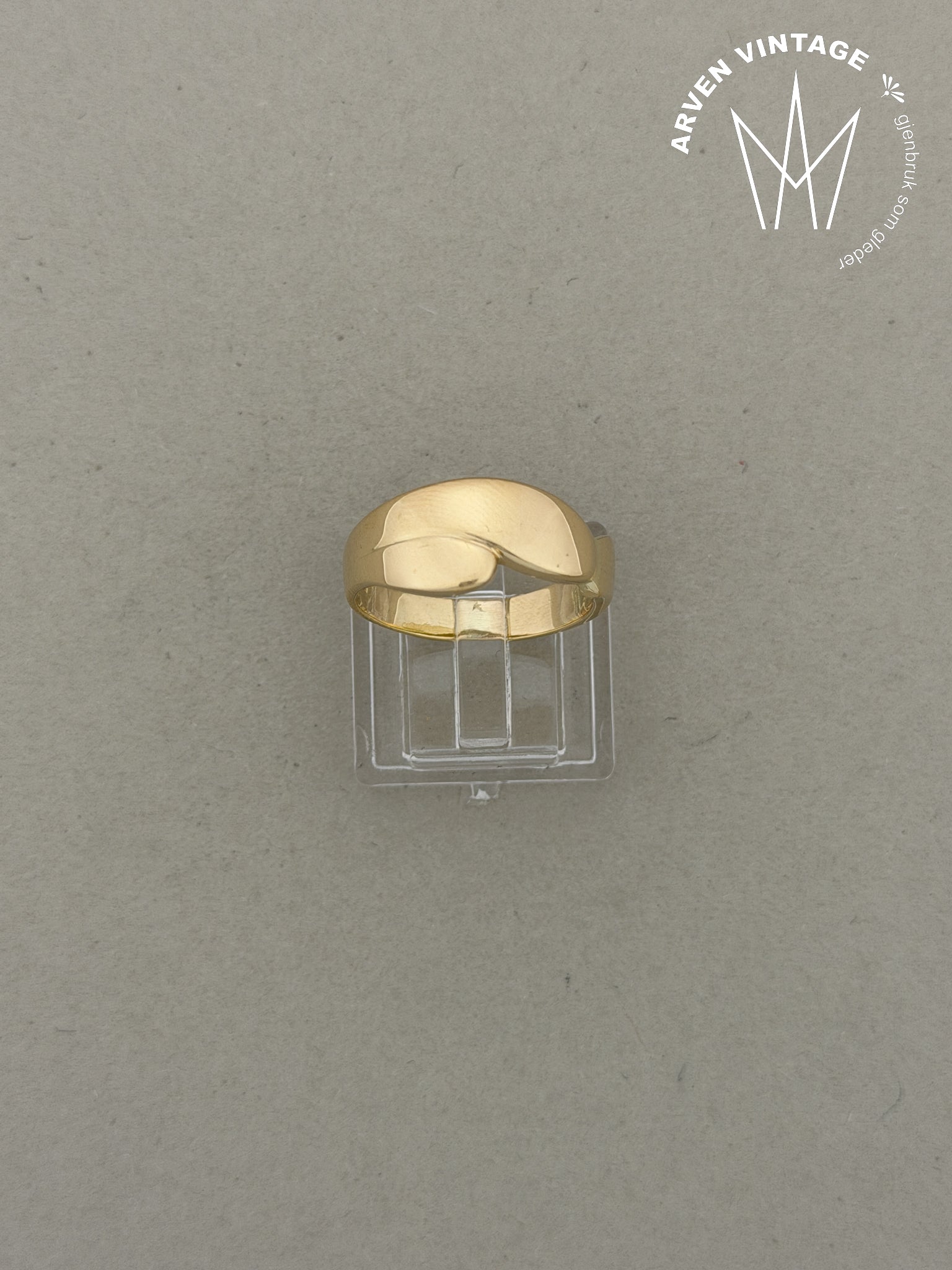 Vintage ring gult gull str 57