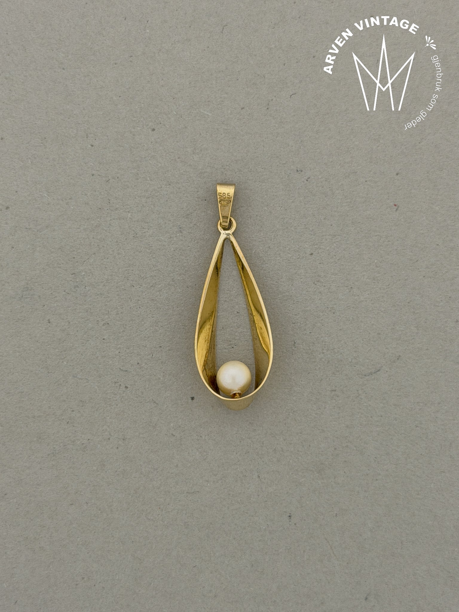 Vintage perleanheng gult gull