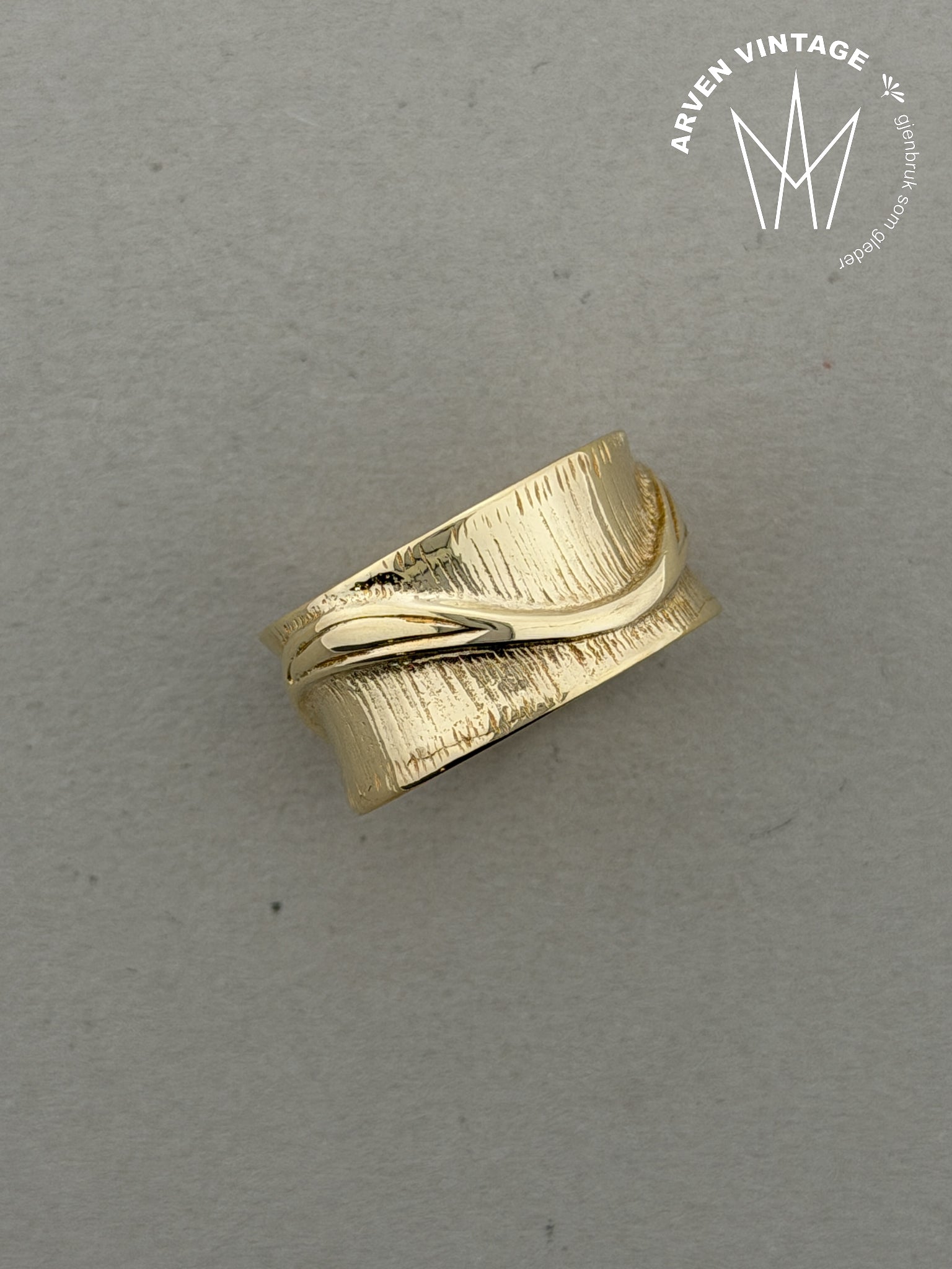 Vintage ring gult gull str 53