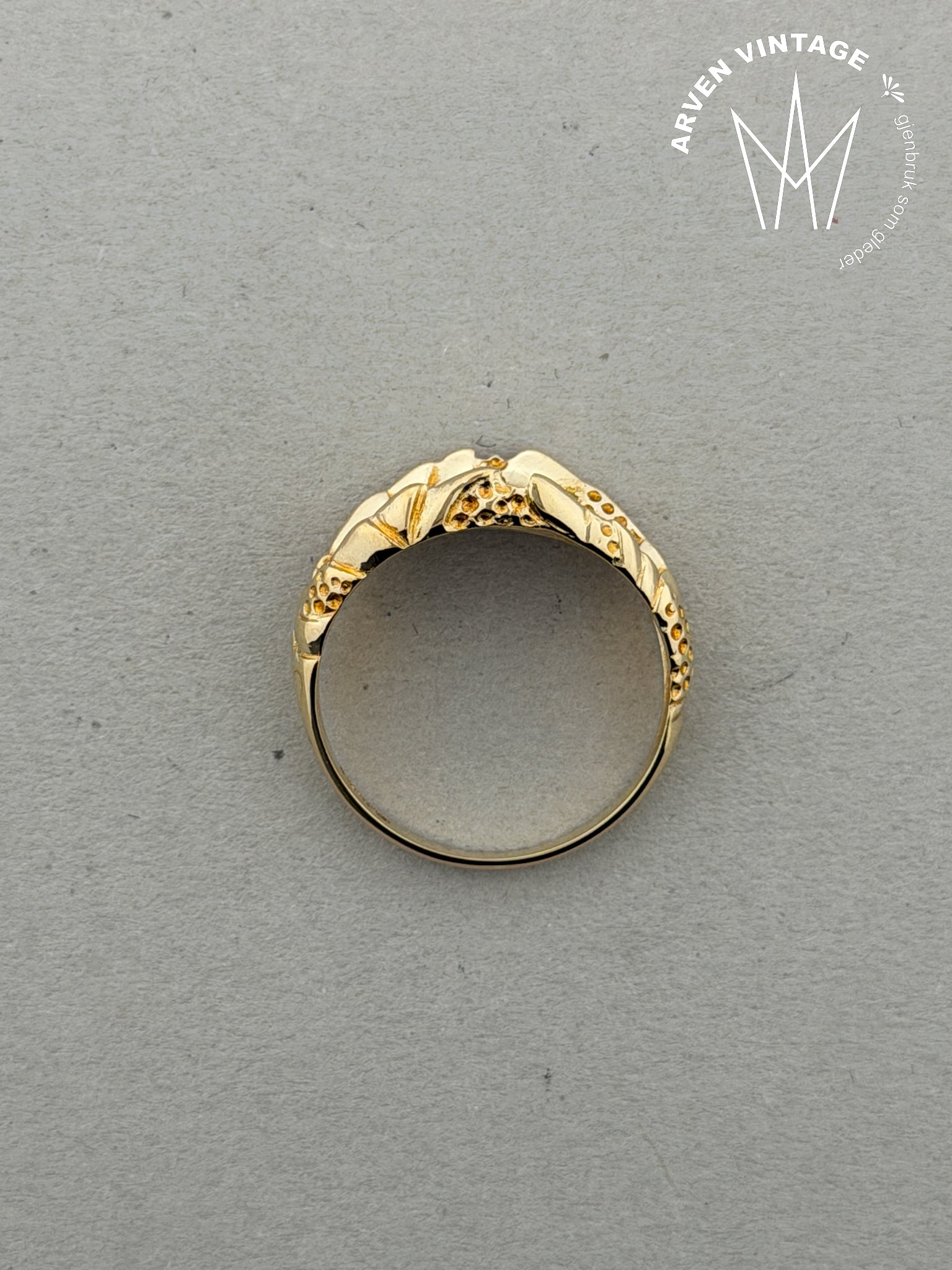 Vintage ring gult gull str 53