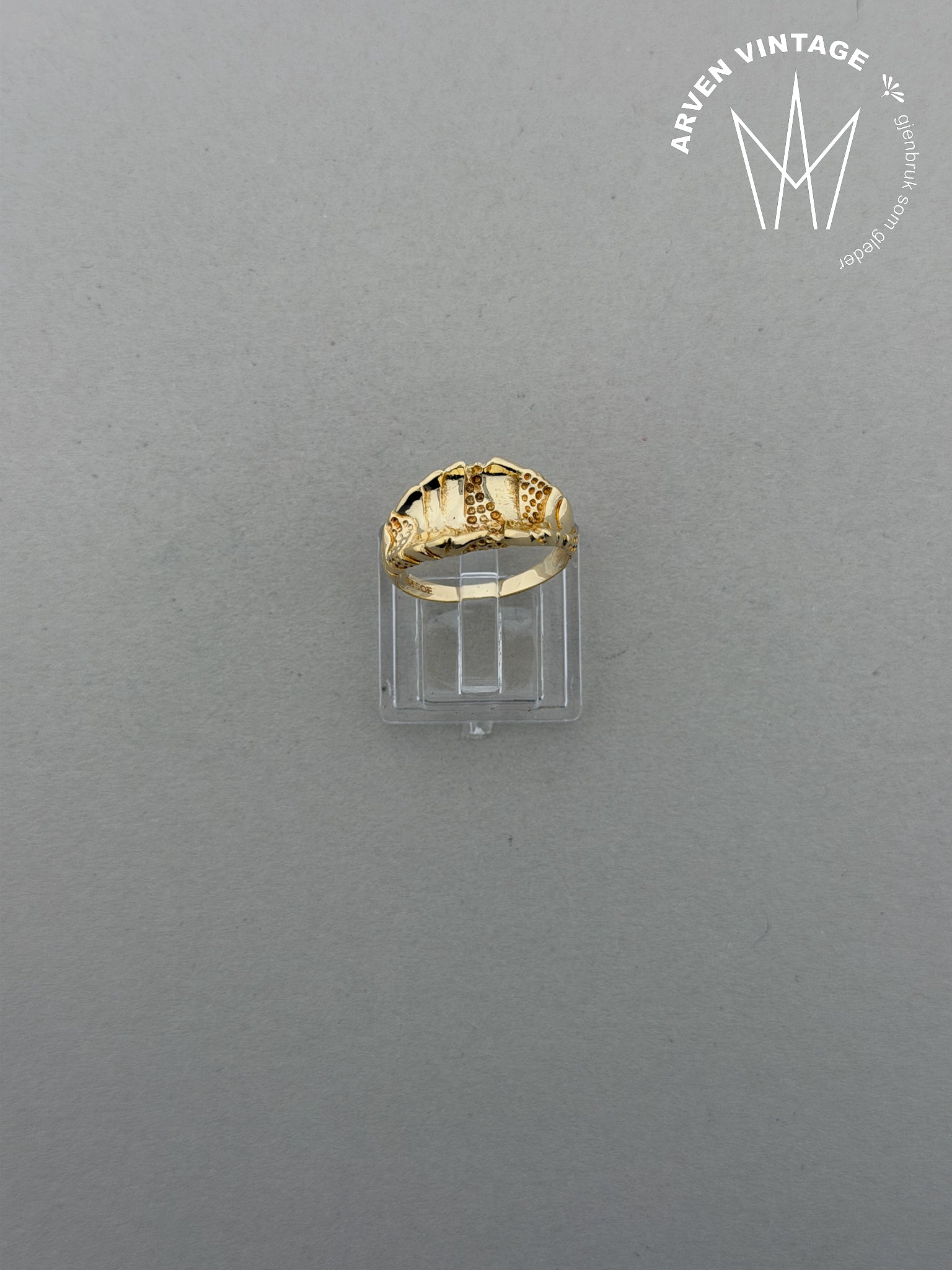 Vintage ring gult gull str 53