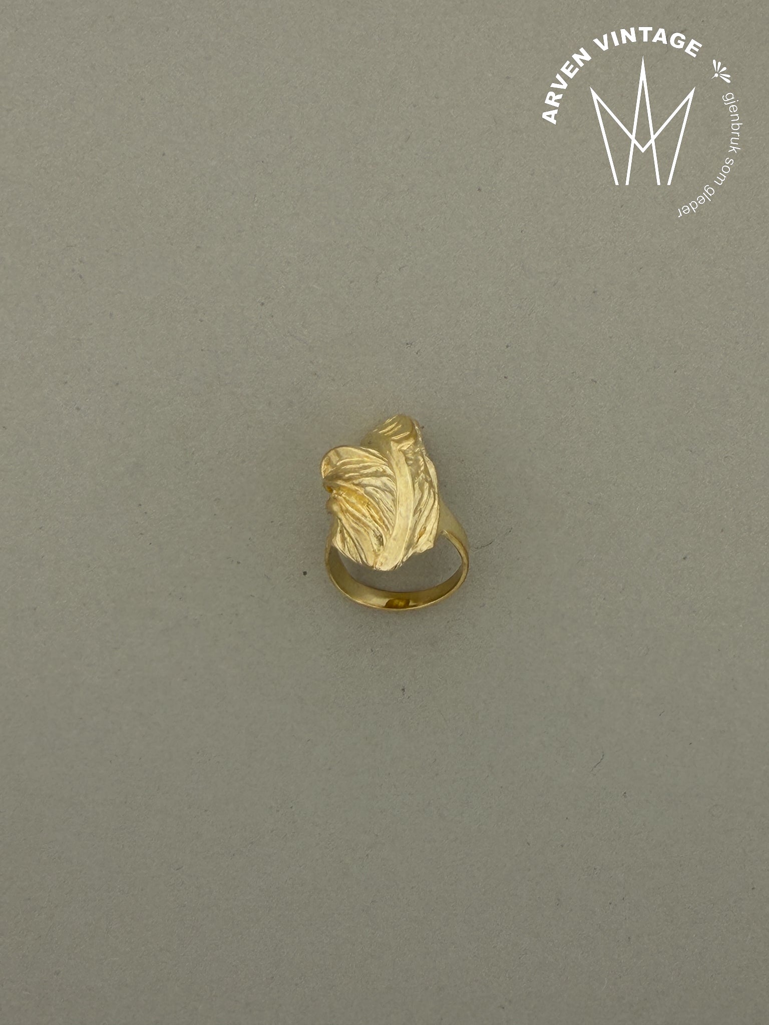 Vintage ring gult gull str 54