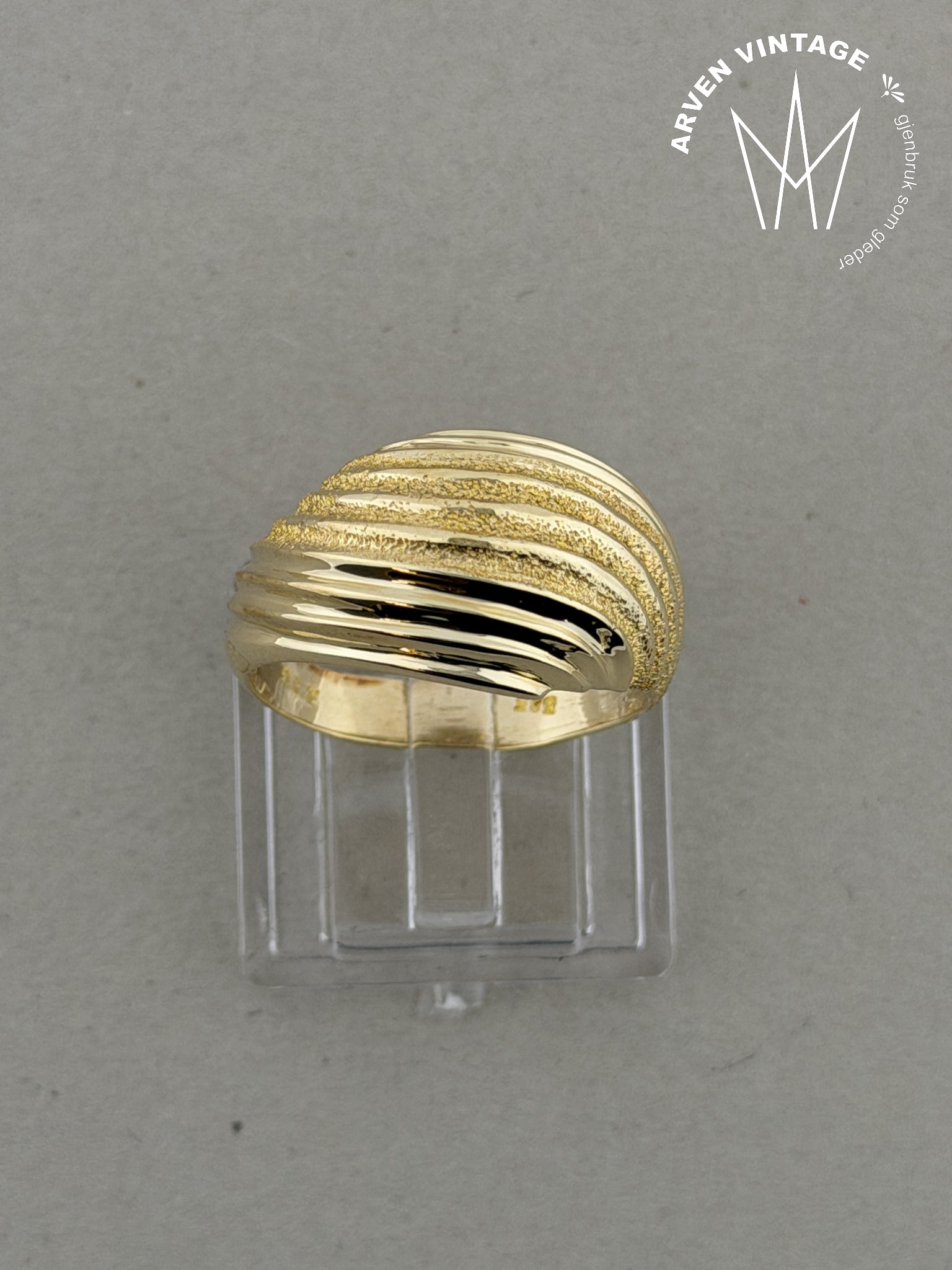 Vintage ring gult gull str 57