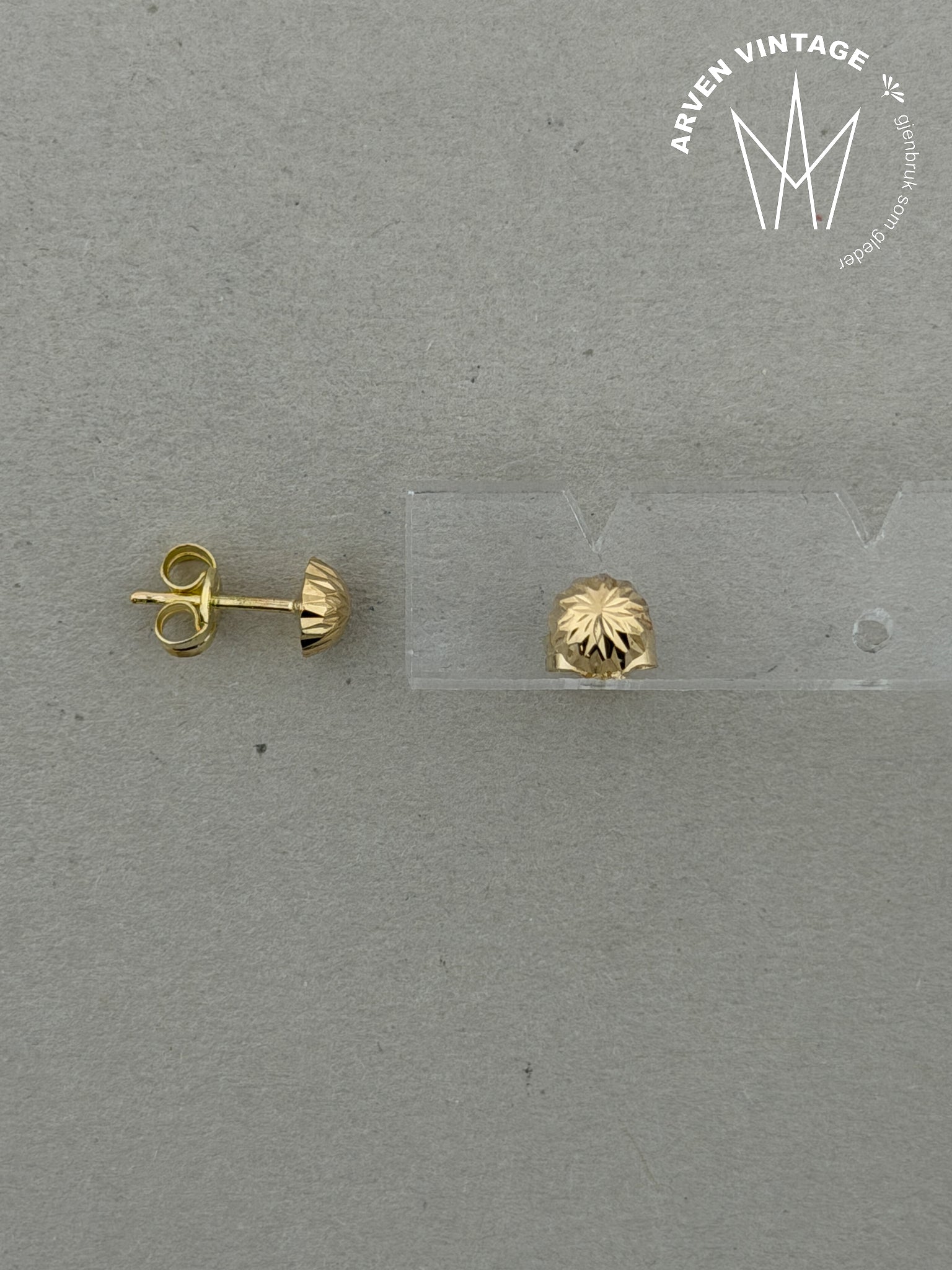 Vintage ørepynt gult guull