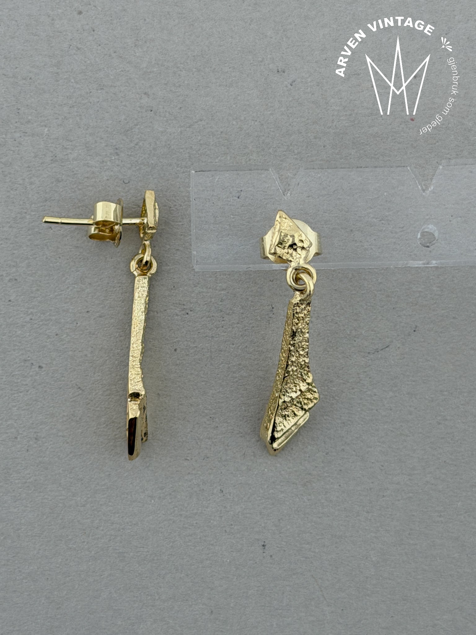 Vintage ørepynt gult gull