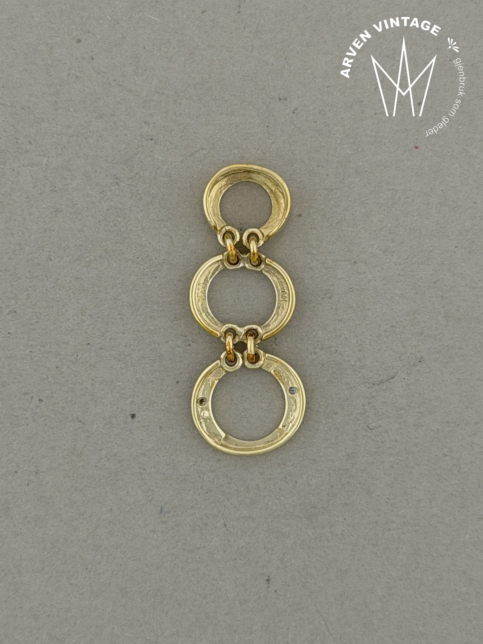 Vintage diamantanheng gult gull