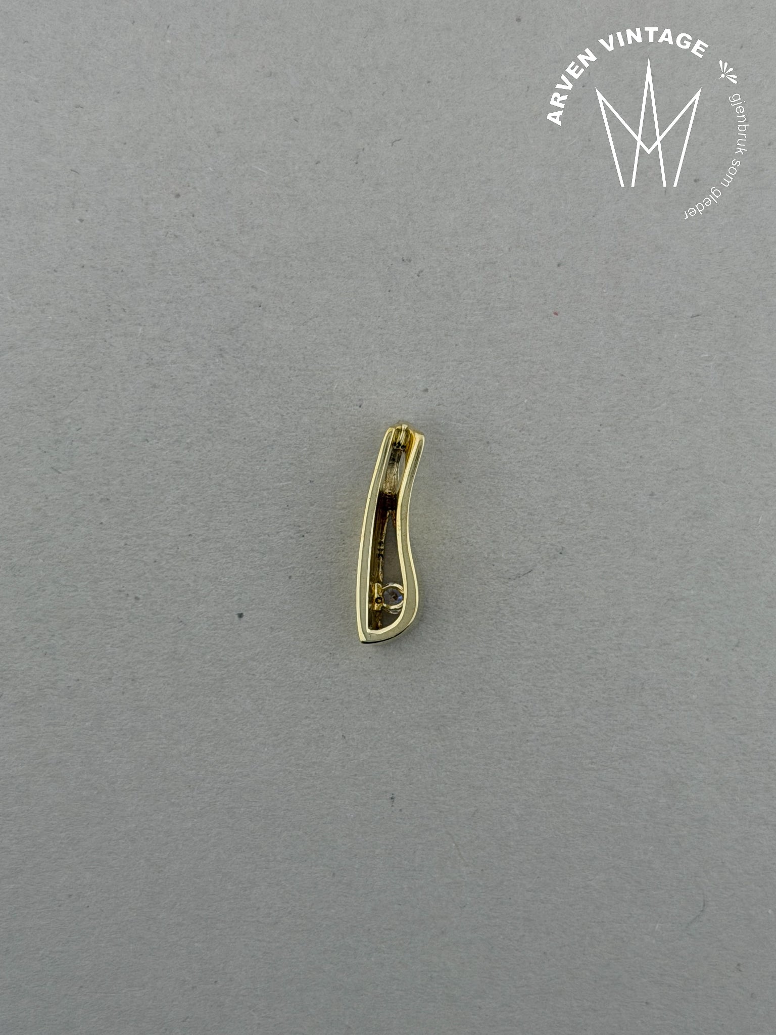 Vintage diamantanheng gult gull