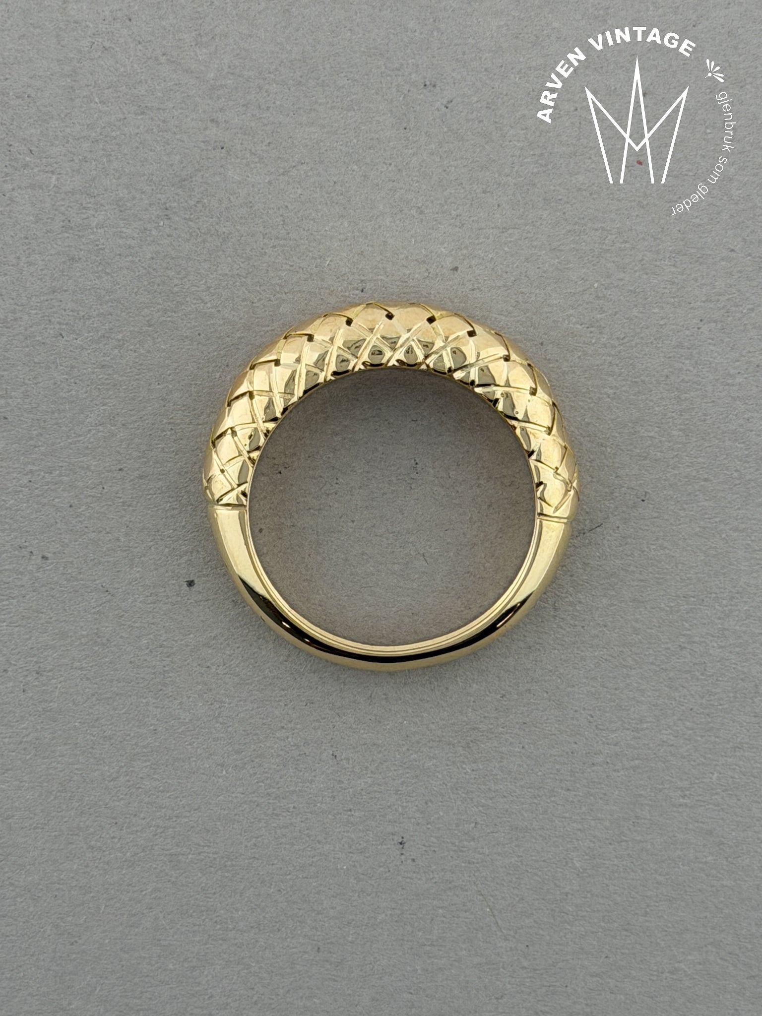 Vintage ring gult gull str 55