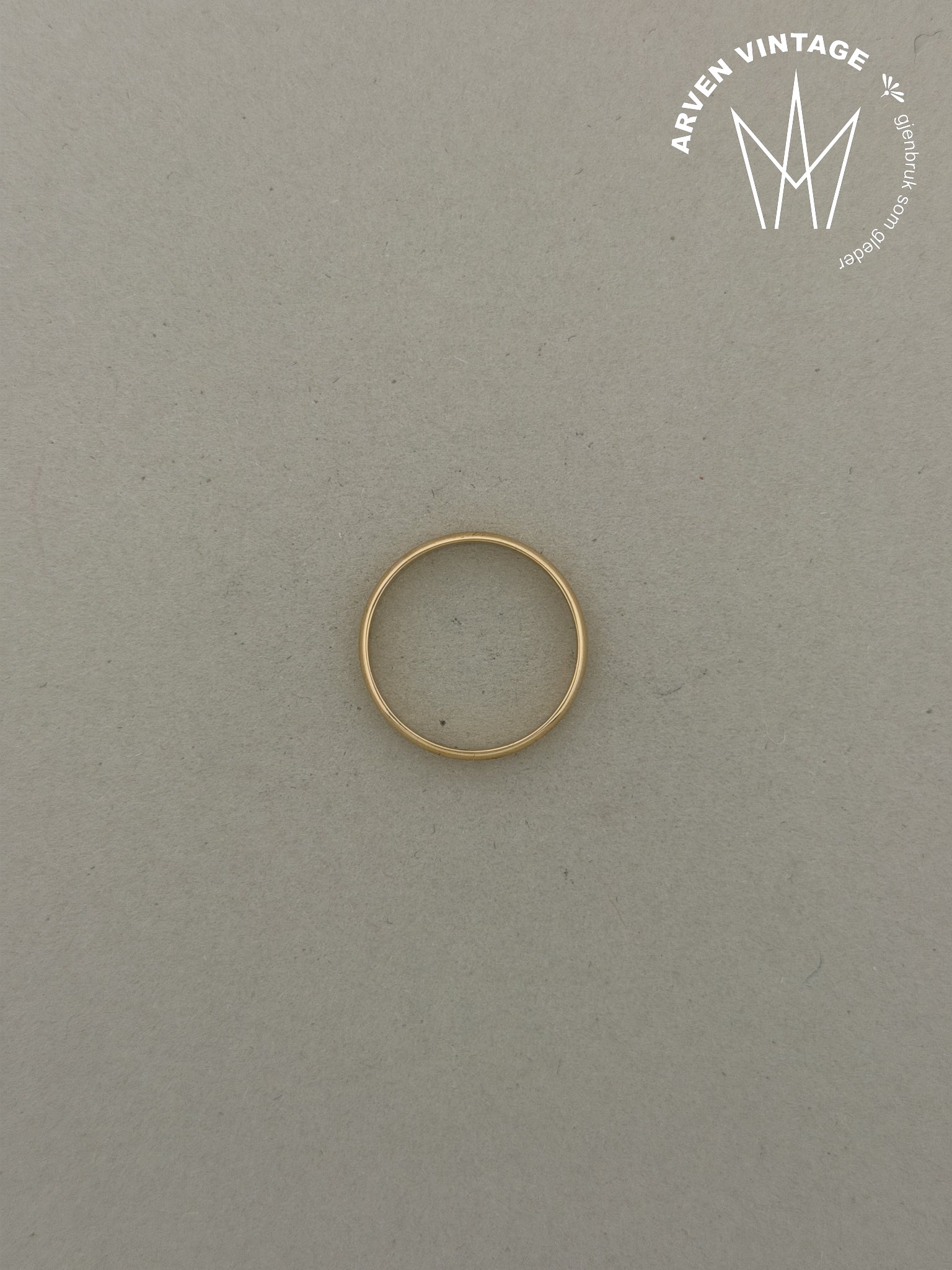 Vintage glatt ring gult gull str70