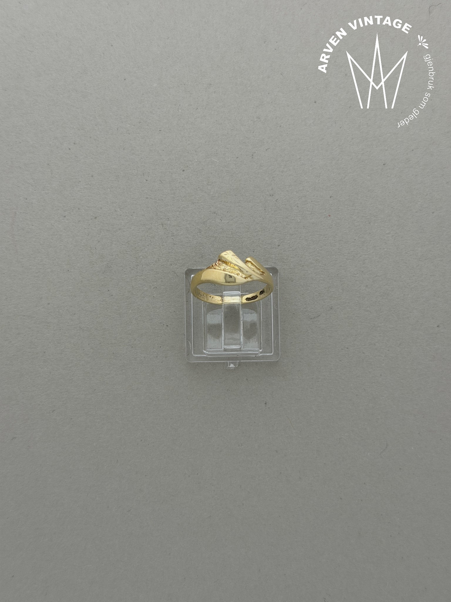 Vintage ring gult gull str 49