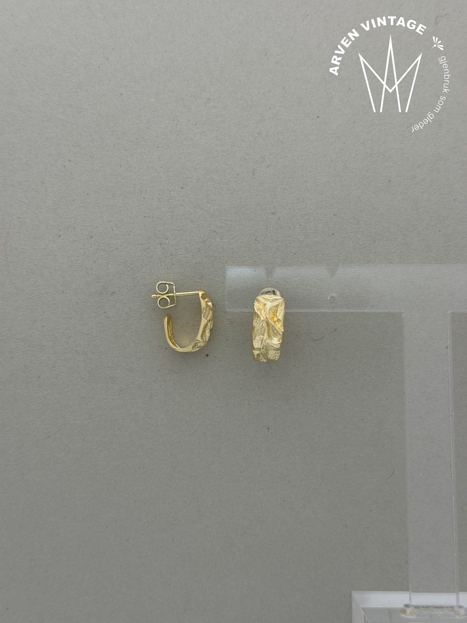 Vintage ørepynt gult gull