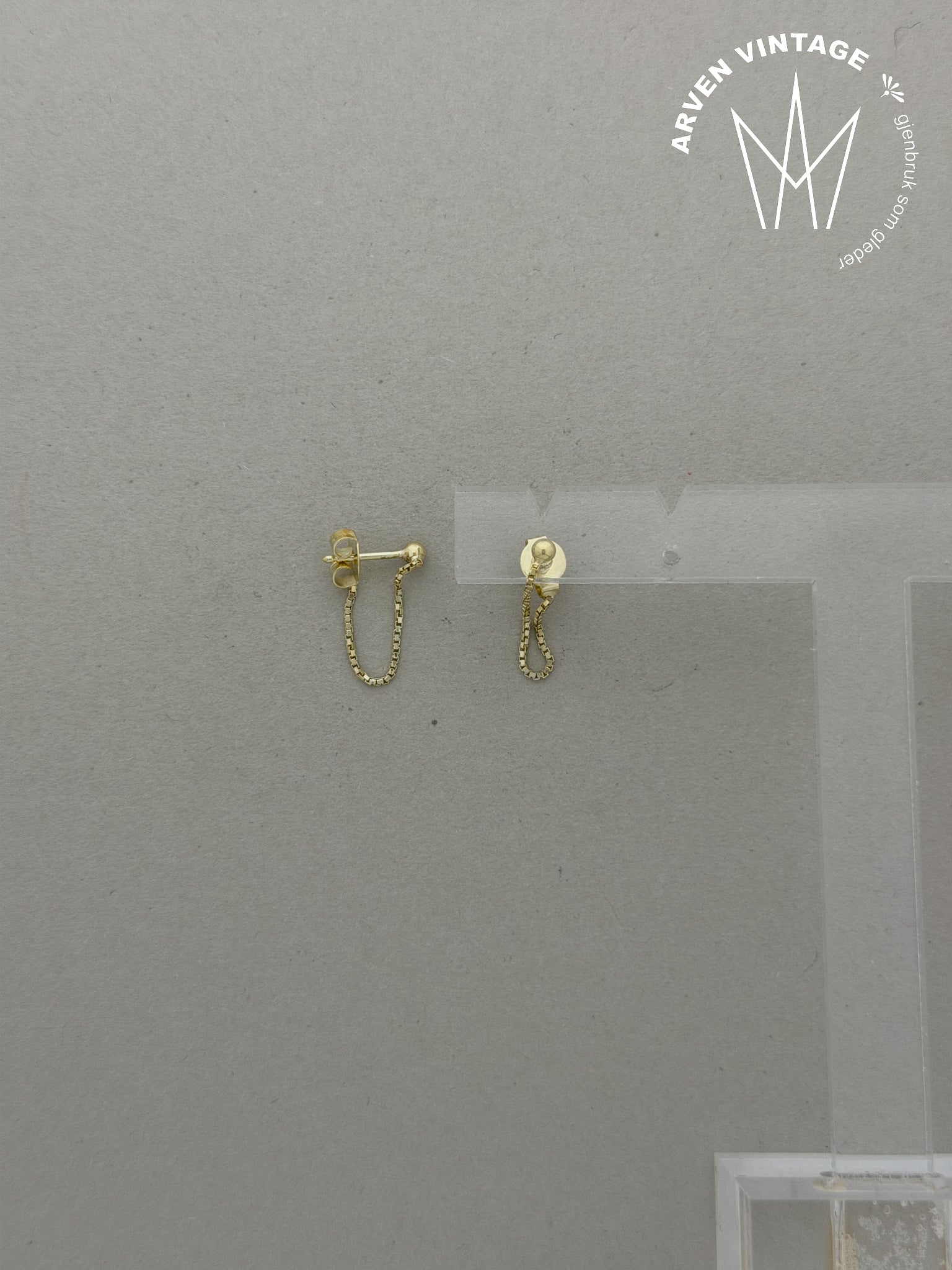 Vintage ørepynt gult gull