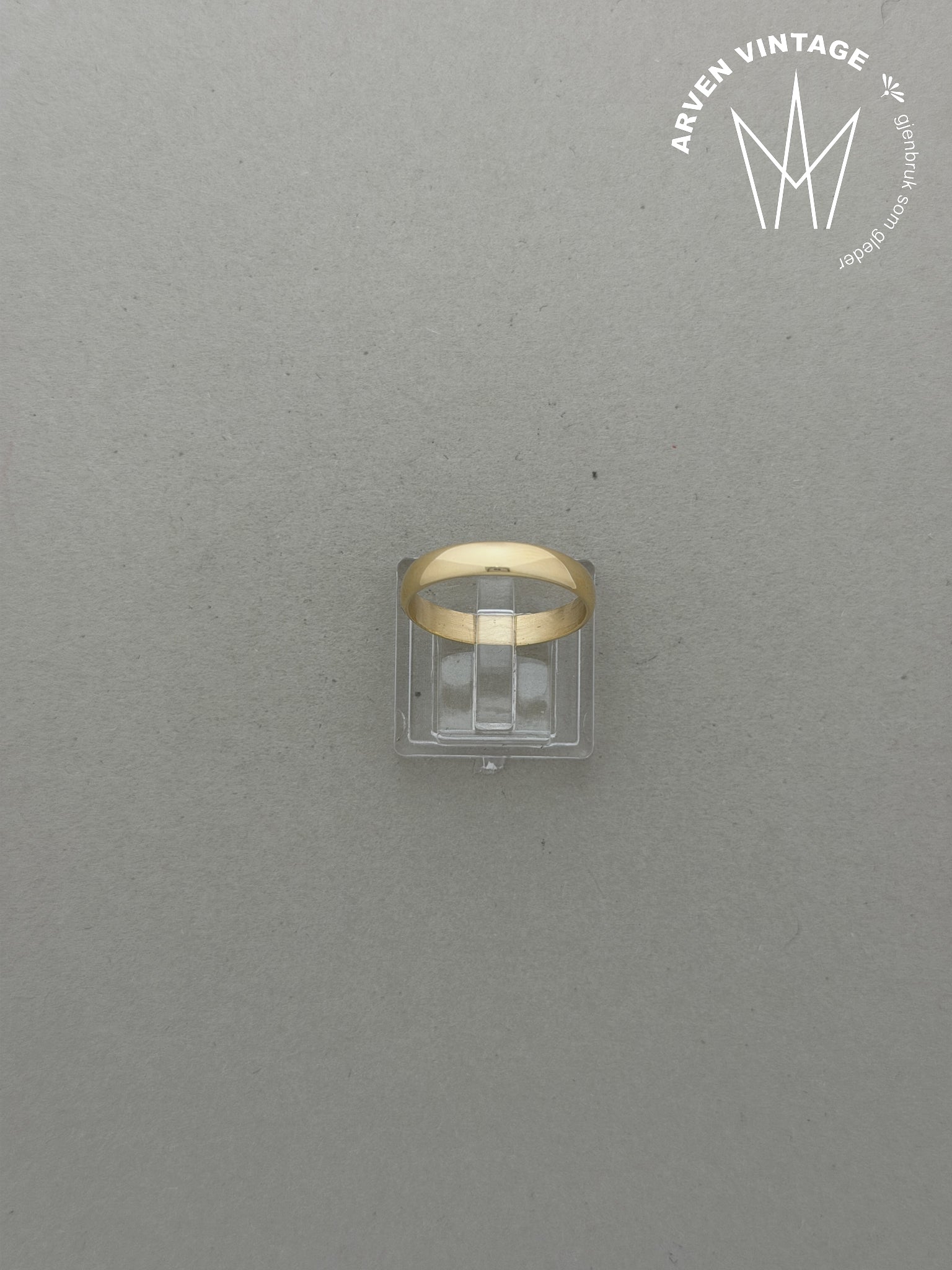 Vintage glatt ring gult gull str57