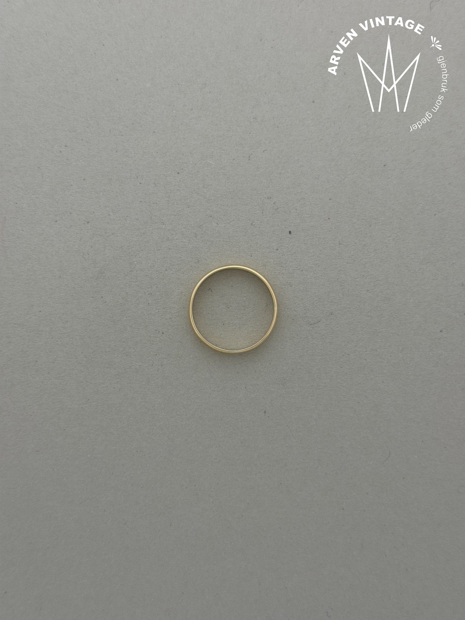 Vintage glatt ring gult gull str57