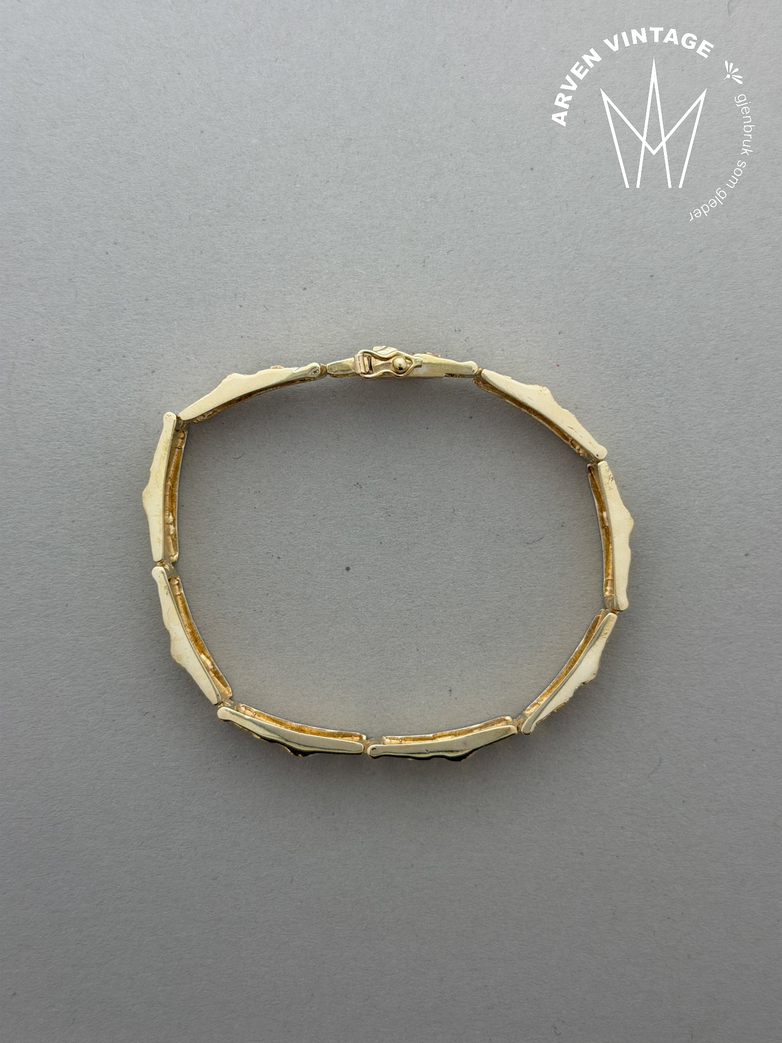 Vintage armbånd gult gull 18cm