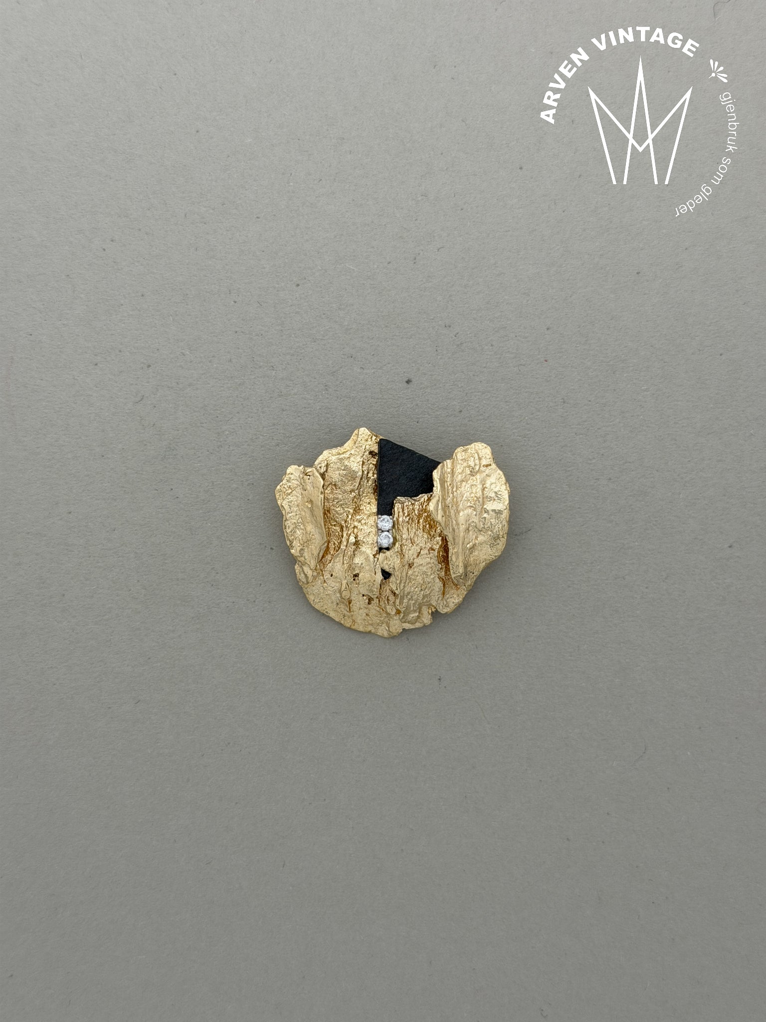 Vintage diamantanheng gult gull