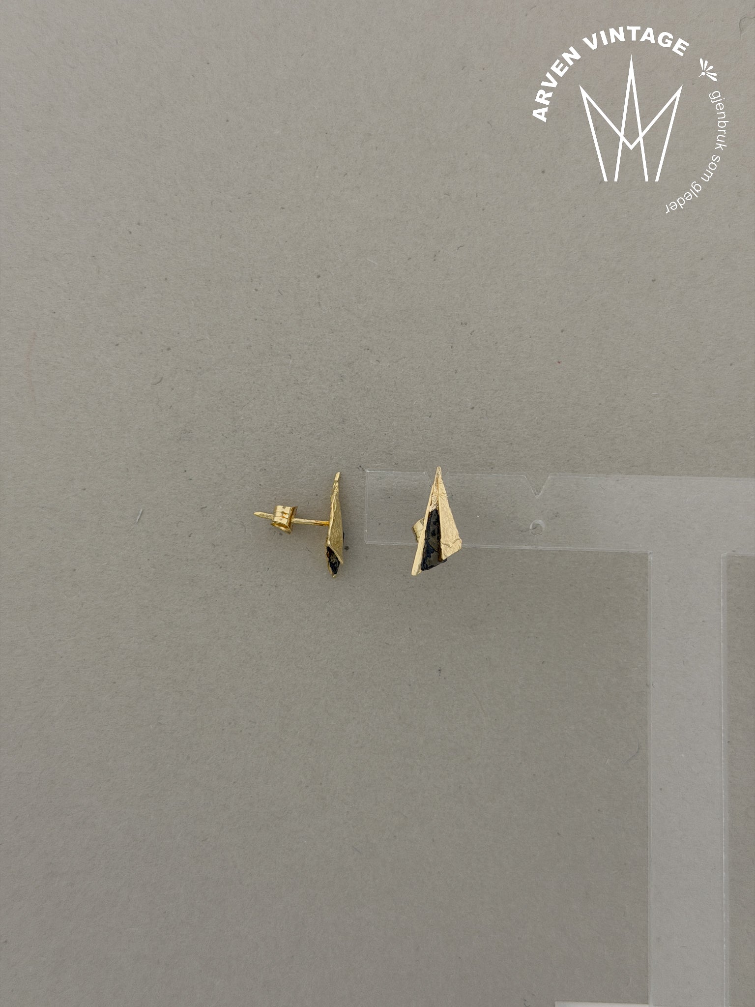 Vintage ørepynt gult gull