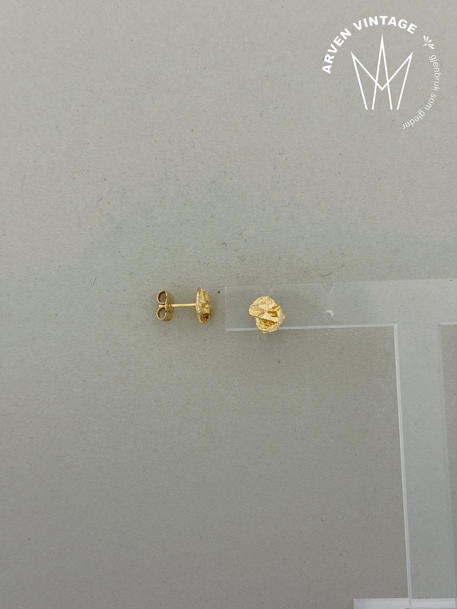 Vintage ørepynt gult gull