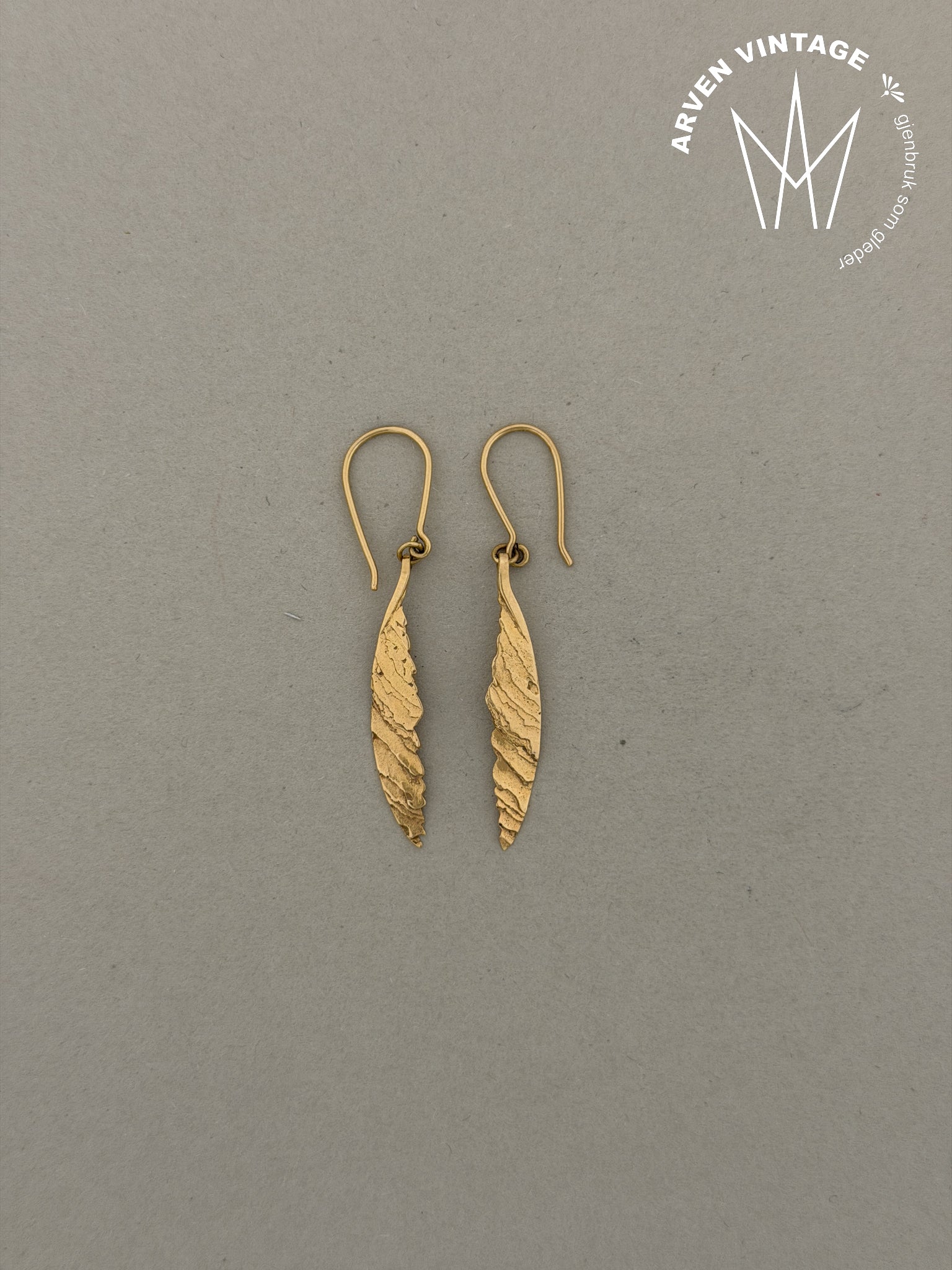 Vintage ørepynt gult gull