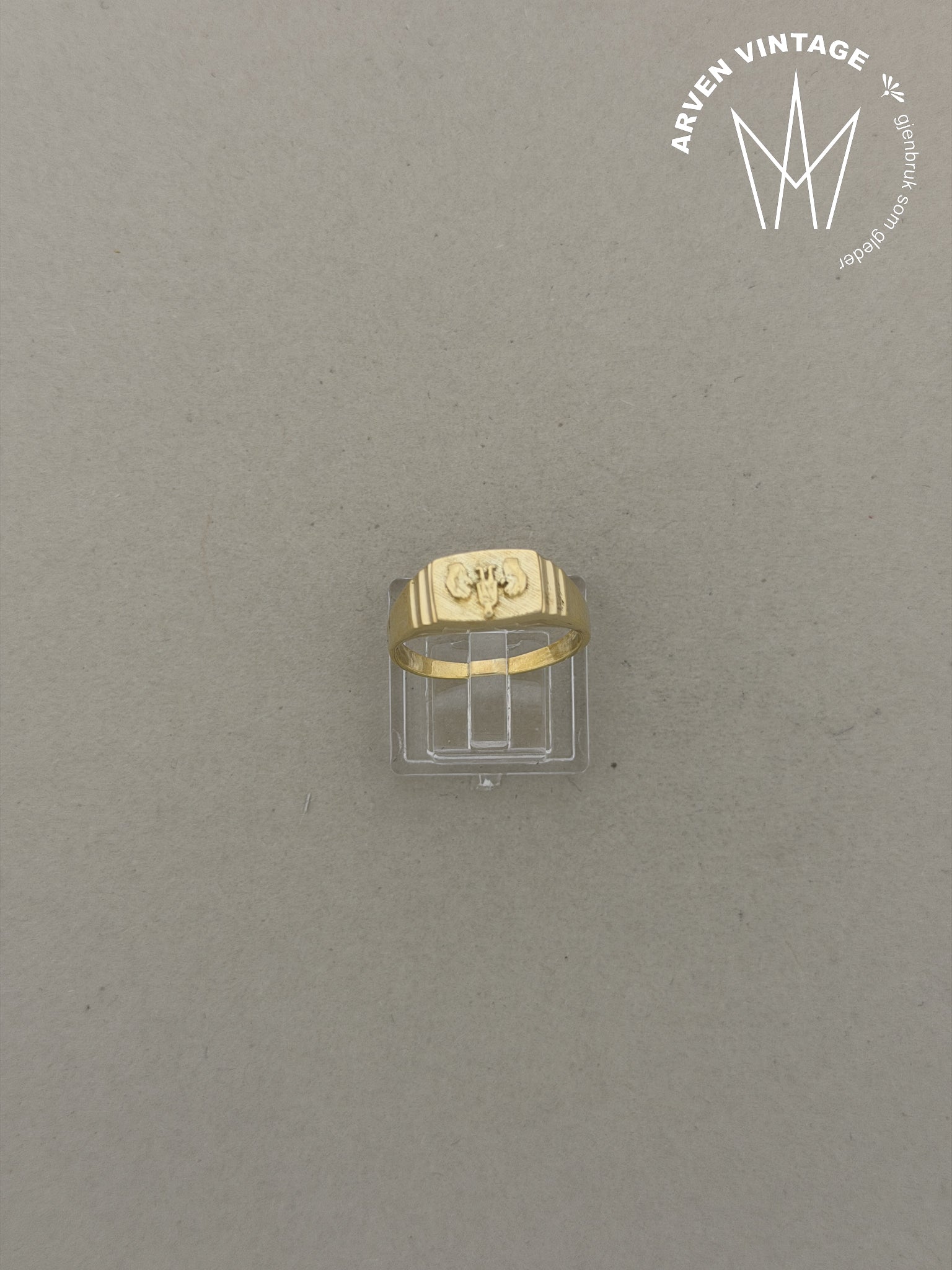 Vintage ring gult gull str 58