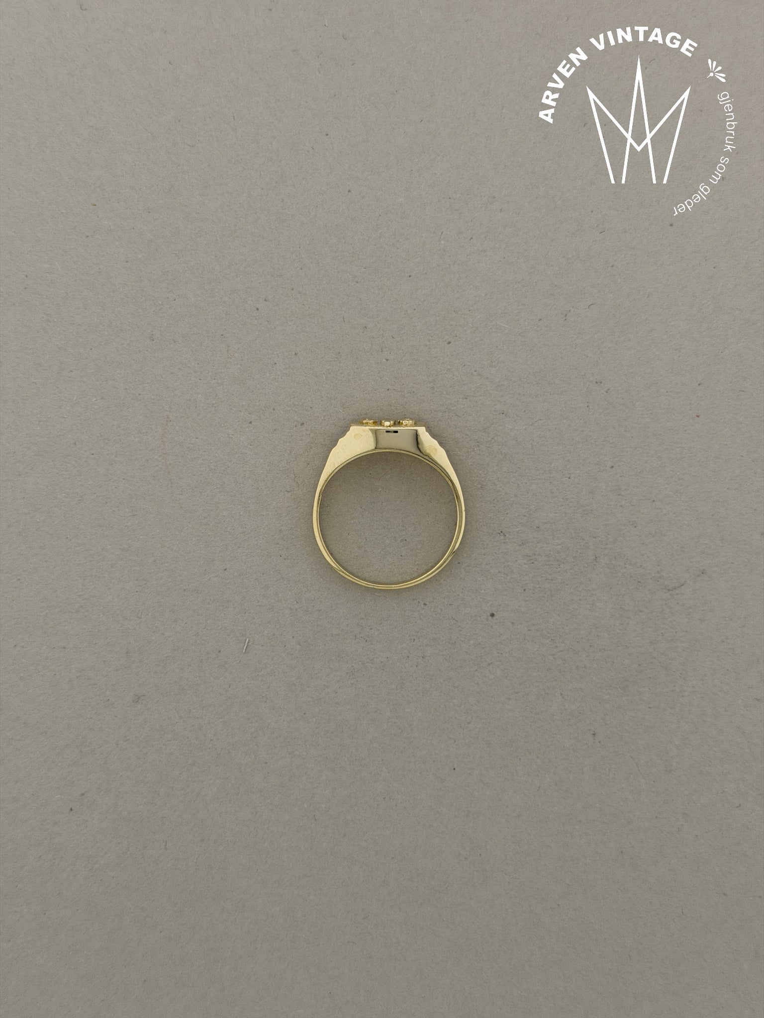 Vintage ring gult gull str 58