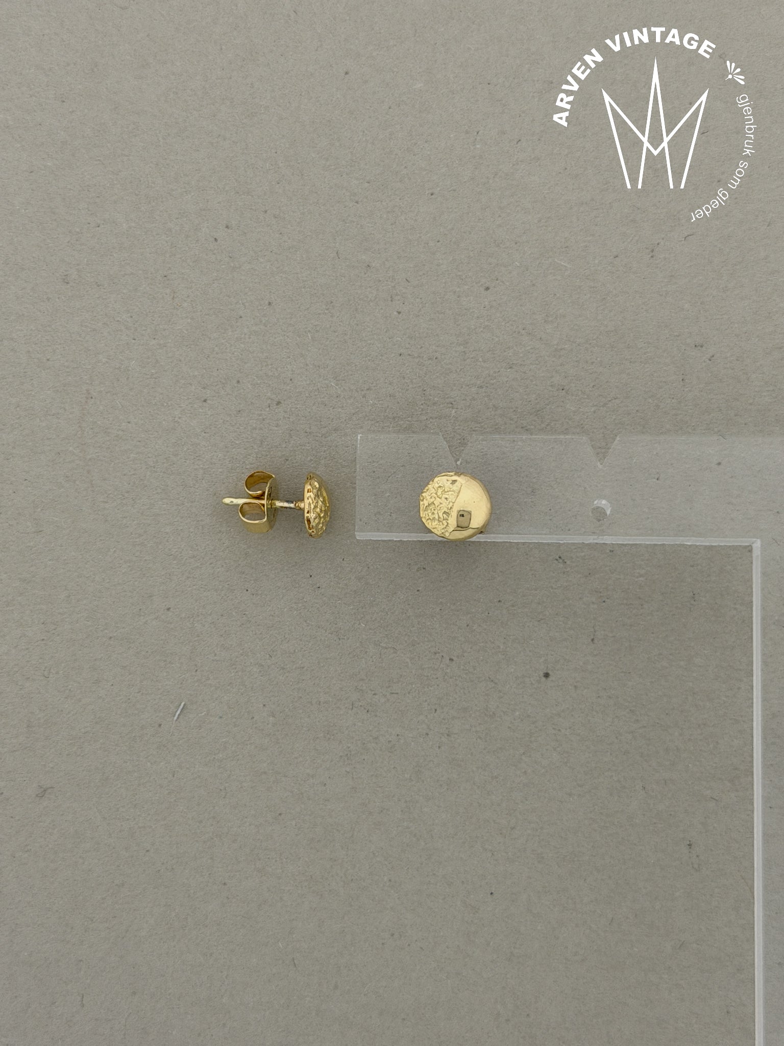 Vintage ørepynt gult gull