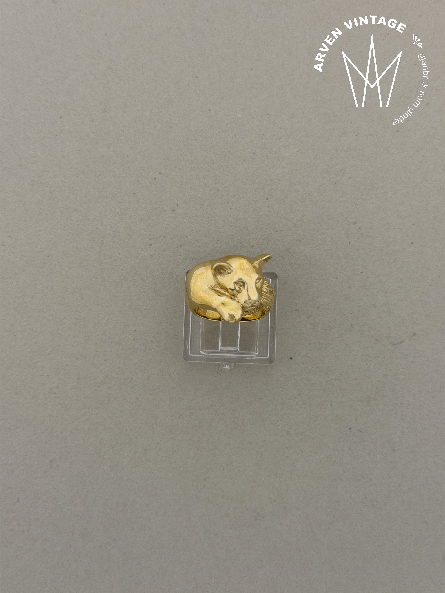 Vintage ring gult gull str 47