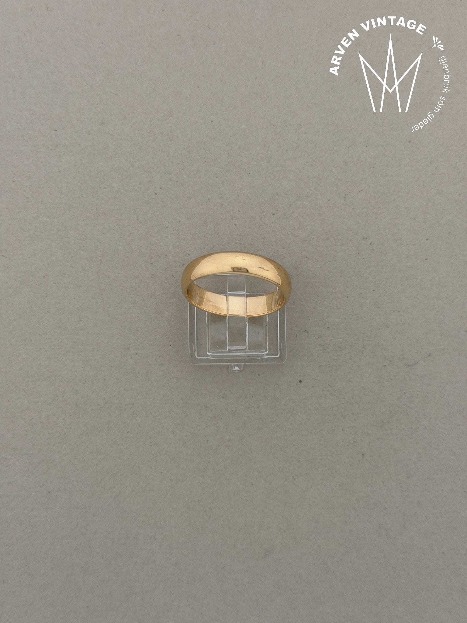 Vintage glatt ring gult gull str 63