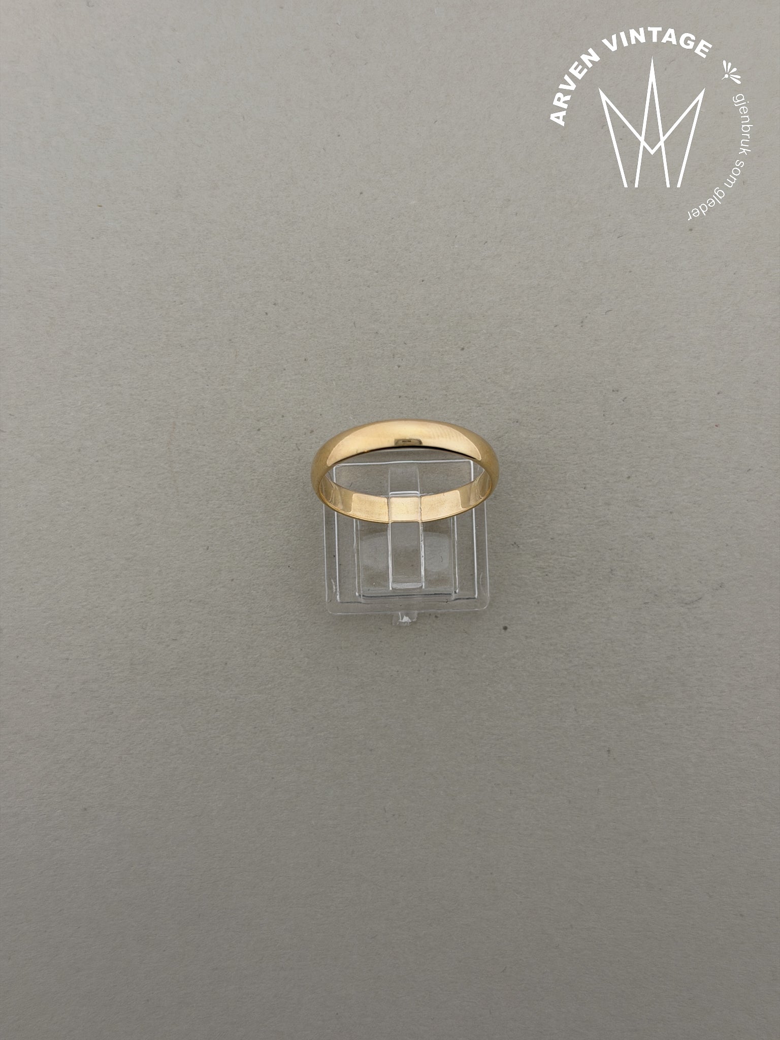 Vintage glatt ring gult gull str 66