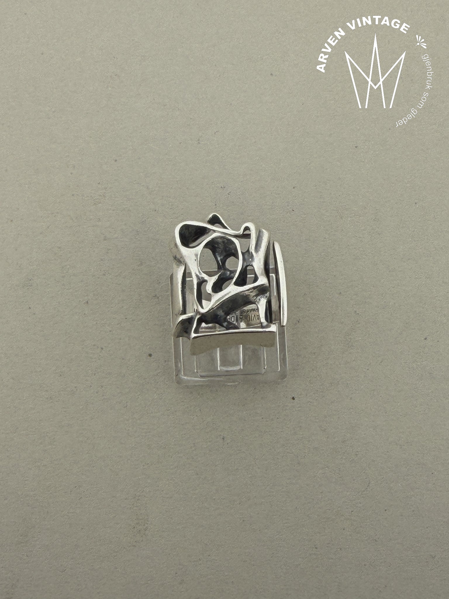 Vintage Uni David-Andersen sølvring str 55