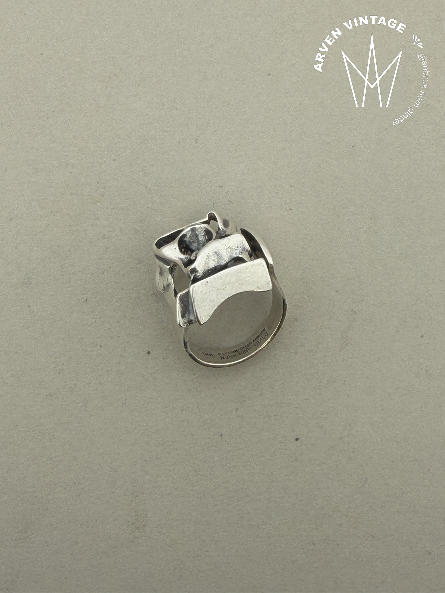 Vintage Uni David-Andersen sølvring str 55