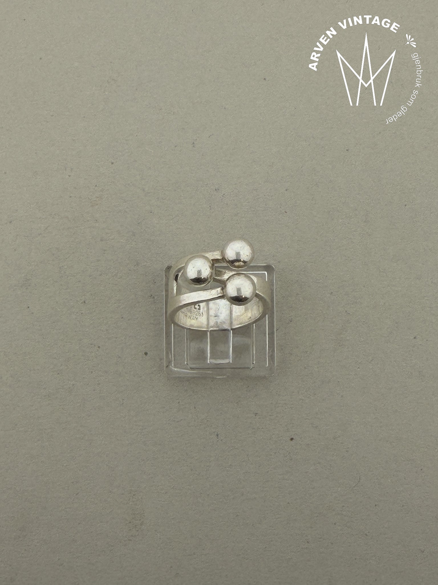 Vintage Anna Greta Eker sølvring str 51