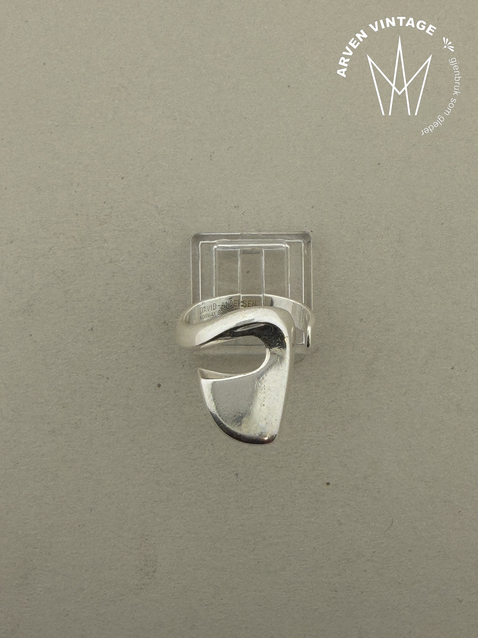 Vintage David-Andersen Swirling sølvring str 57