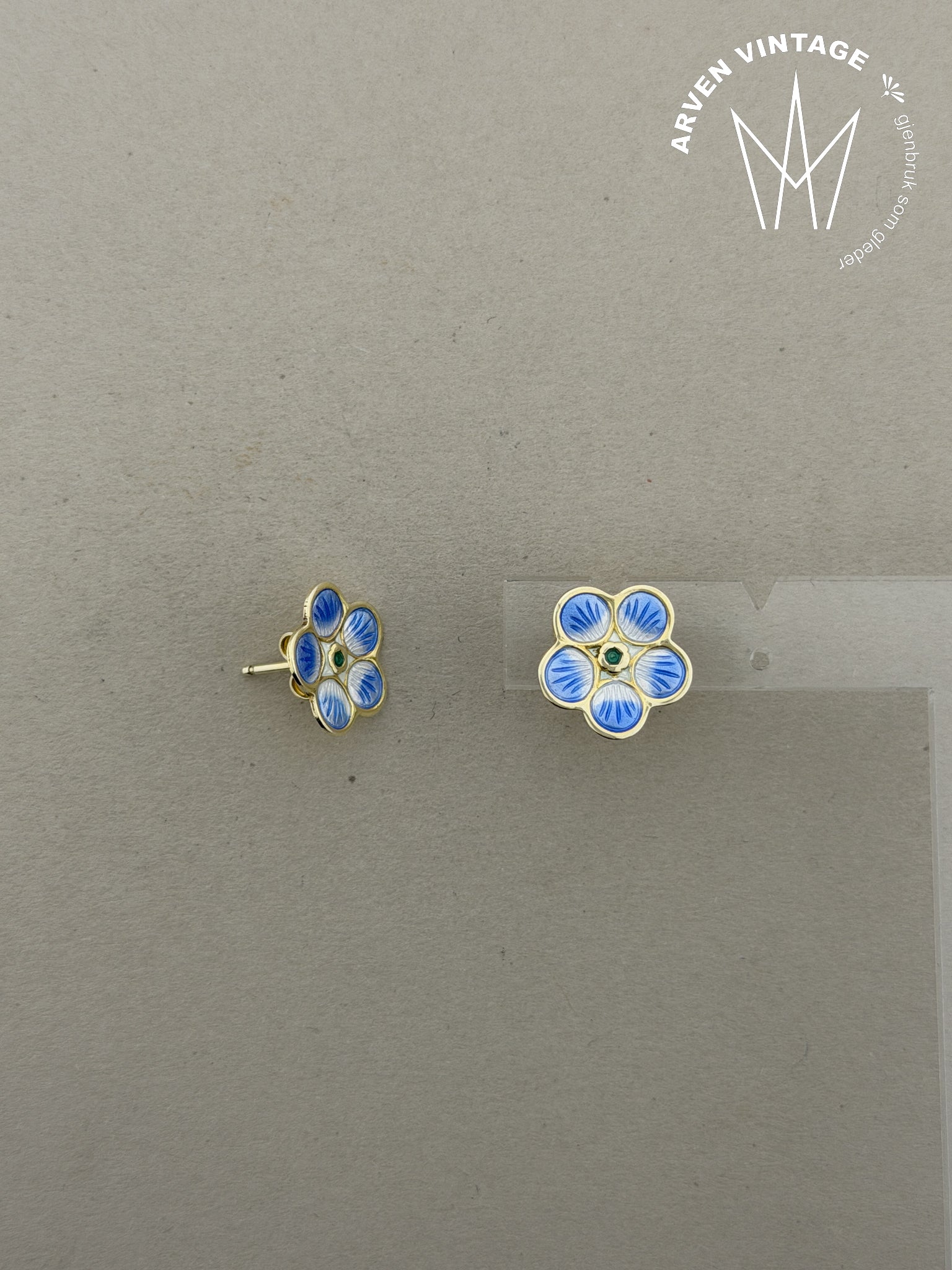 Vintage sølv David-Andersen emaljeørepynt