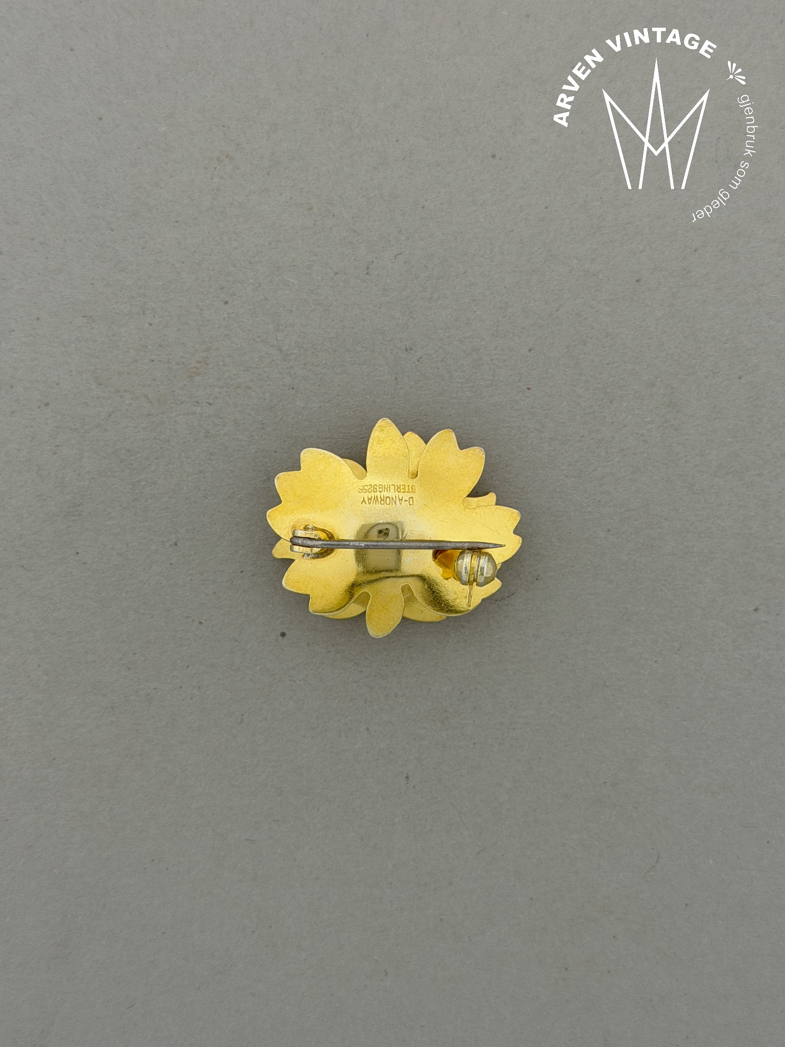 Vintage sølv David-Andersen emaljebrosje