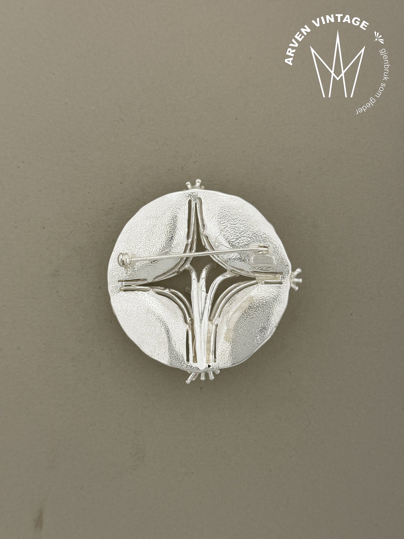 Vintage sølvbrosje