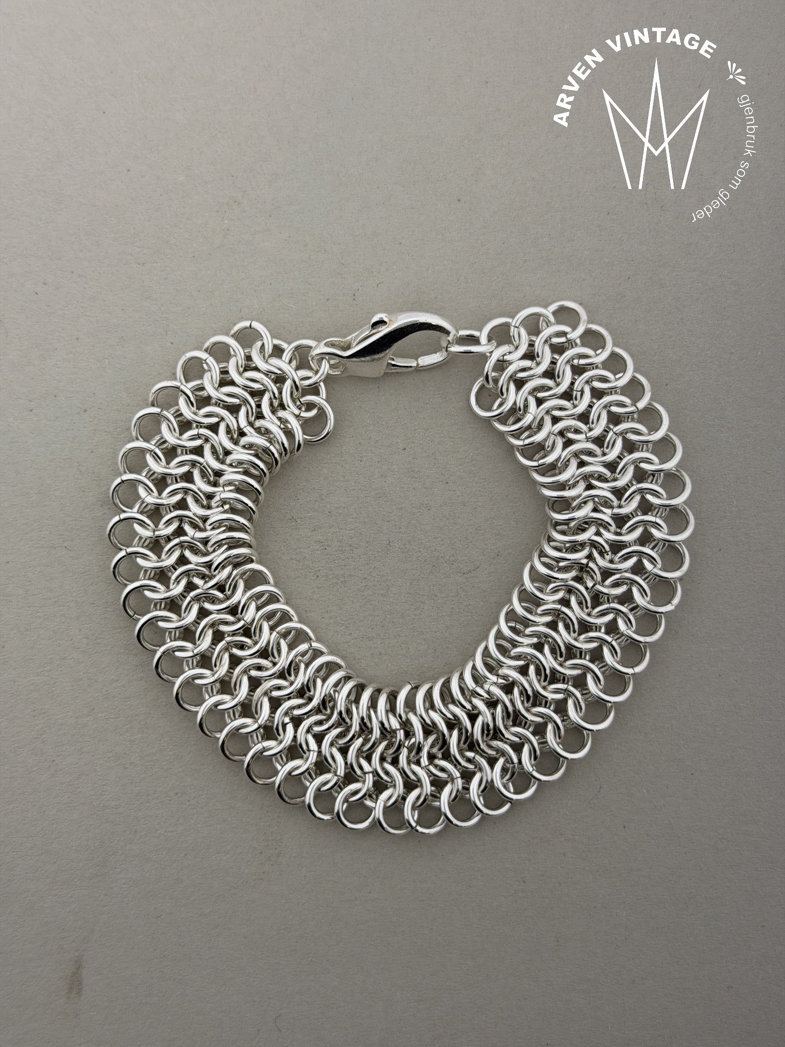 Vintage sølvarmbånd 20cm