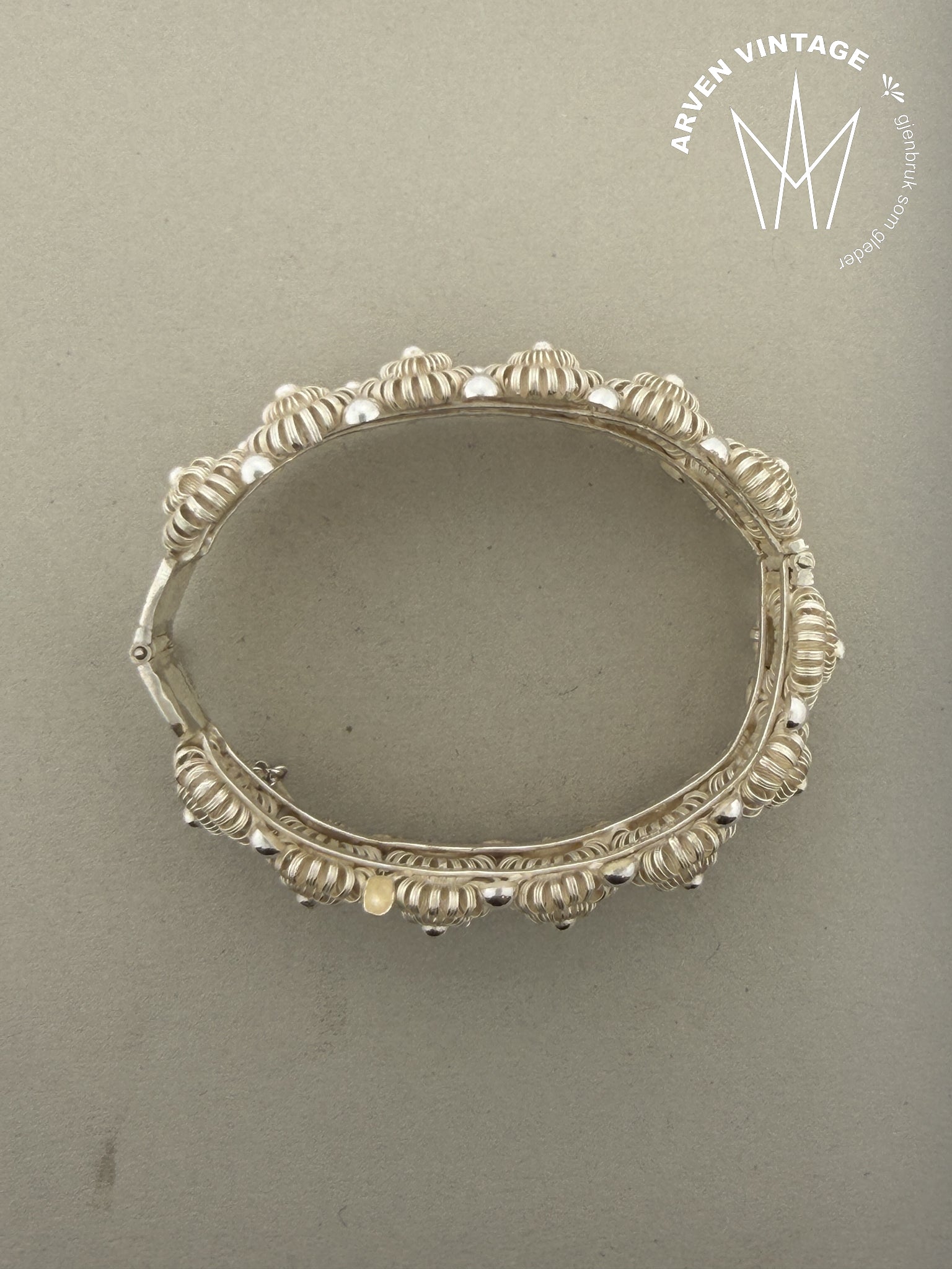 Vintage sølvarmbånd 17cm