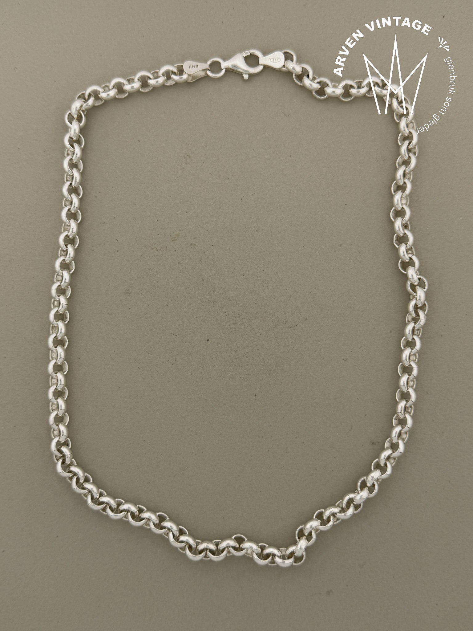 Vintage sølv halskjede 45cm