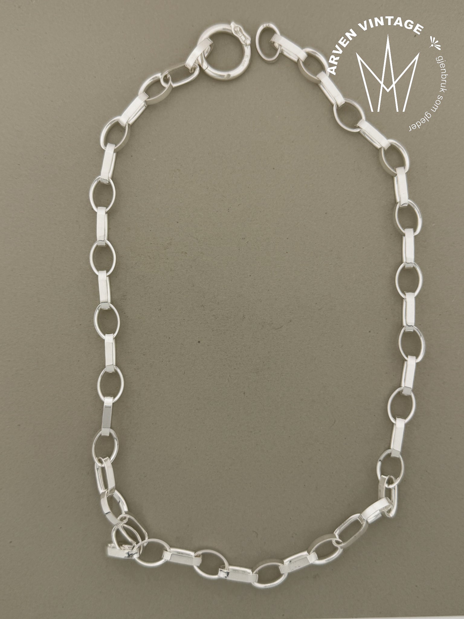 Vintage sølv halskjede 46cm