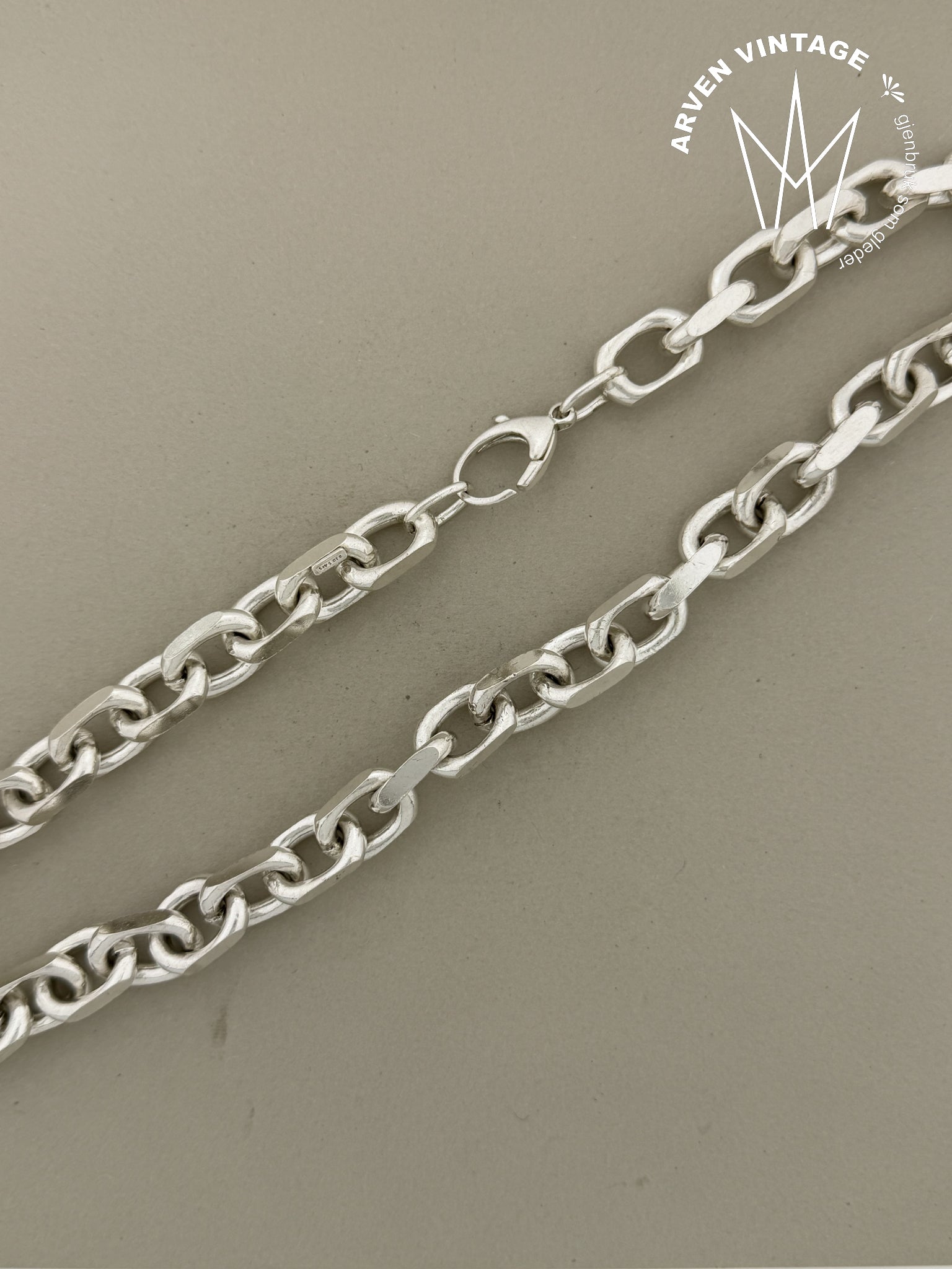 Vintage sølv halskjede 45cm