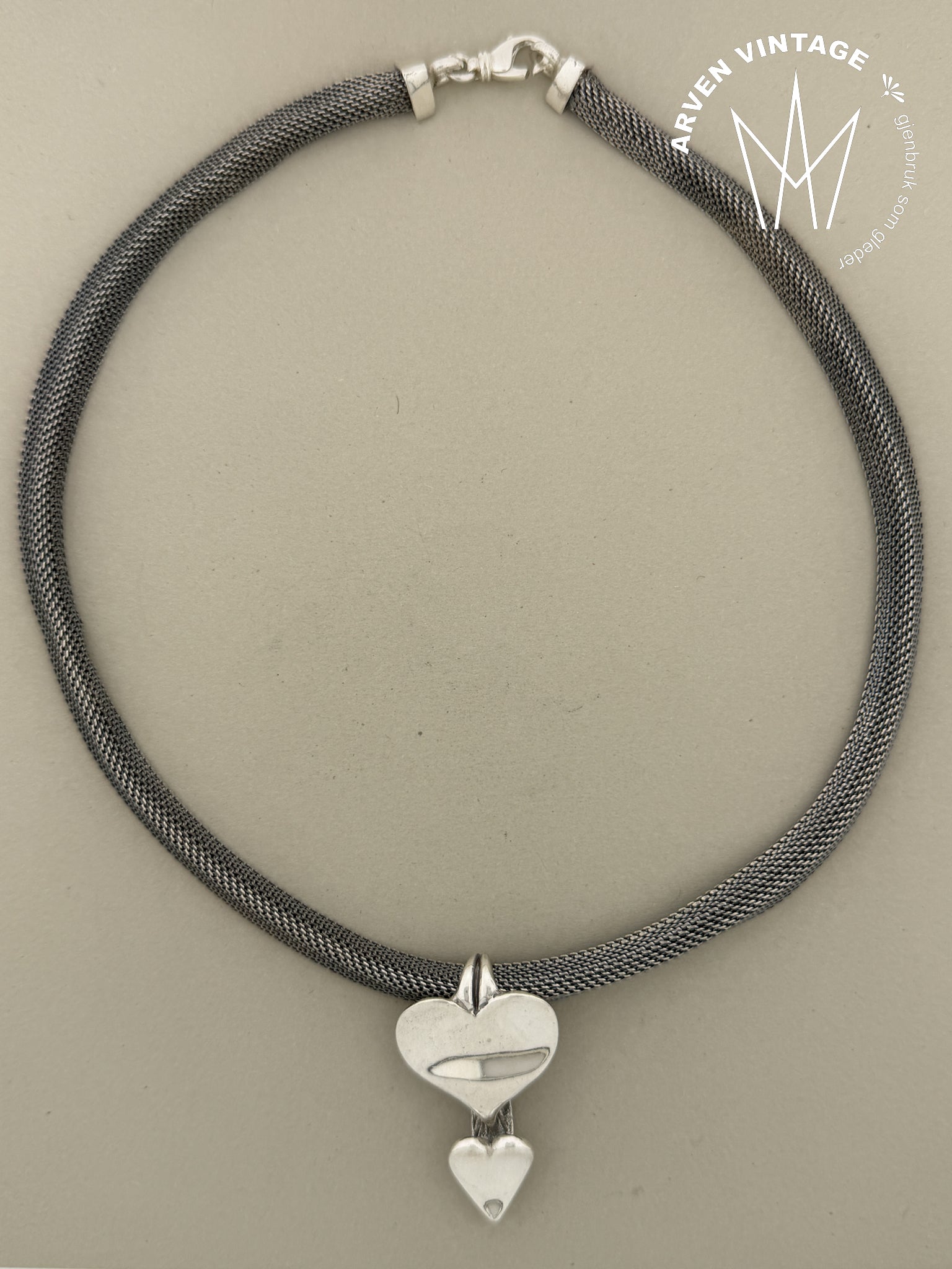 Vintage sølv halssmykke 44cm