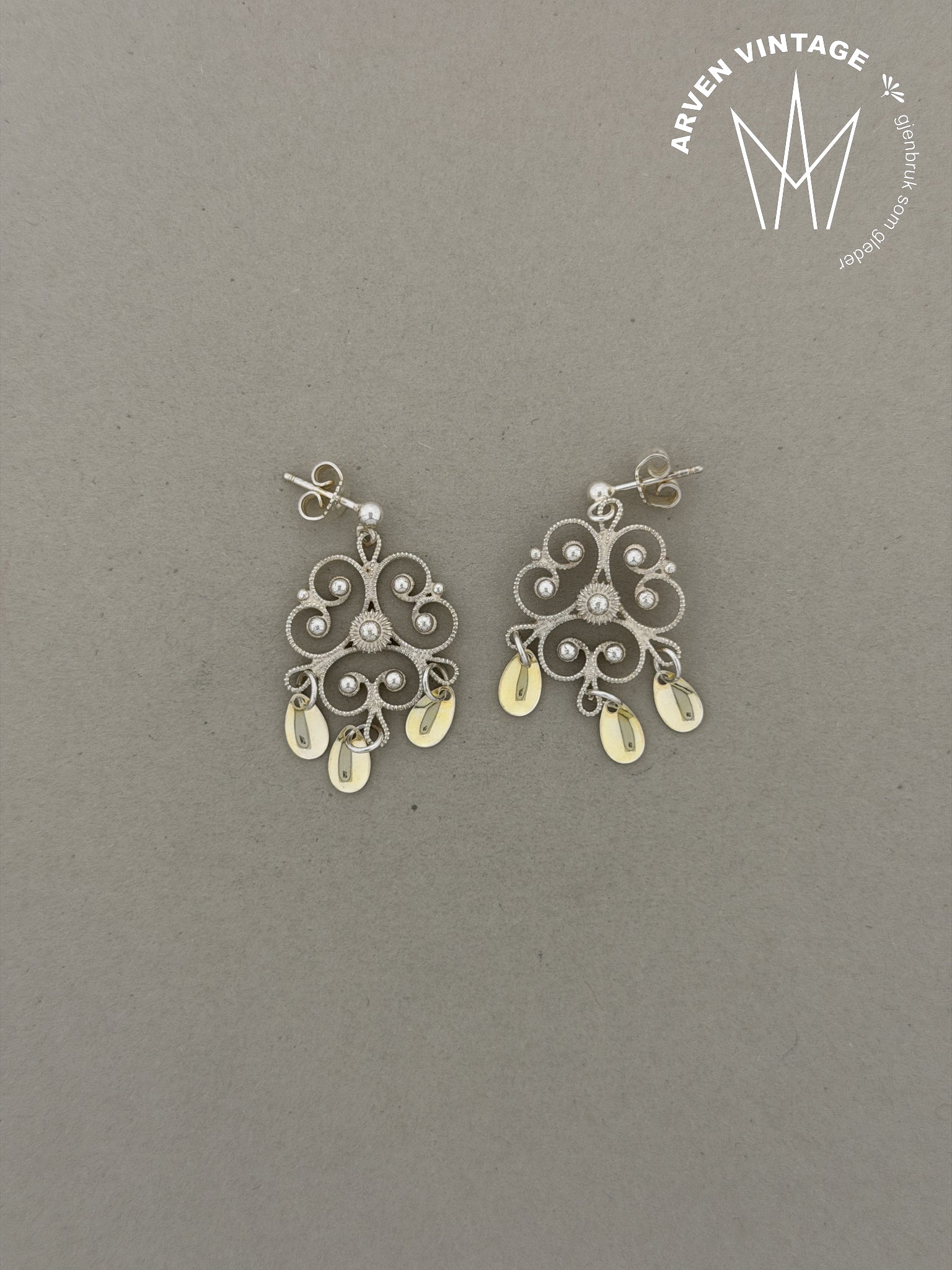 Vintage sølv ørepynt
