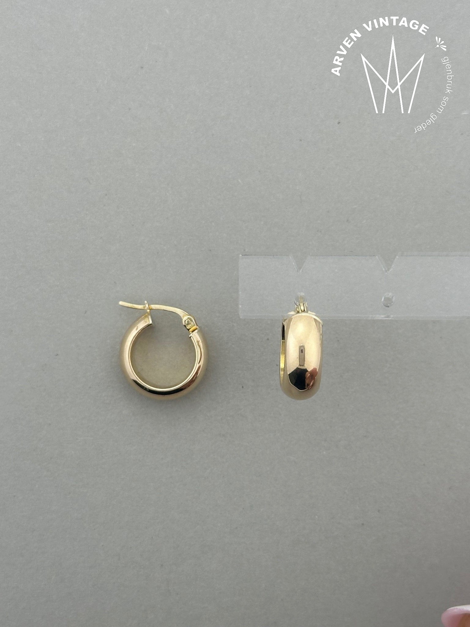 Vintage øreringer 9K gult gull