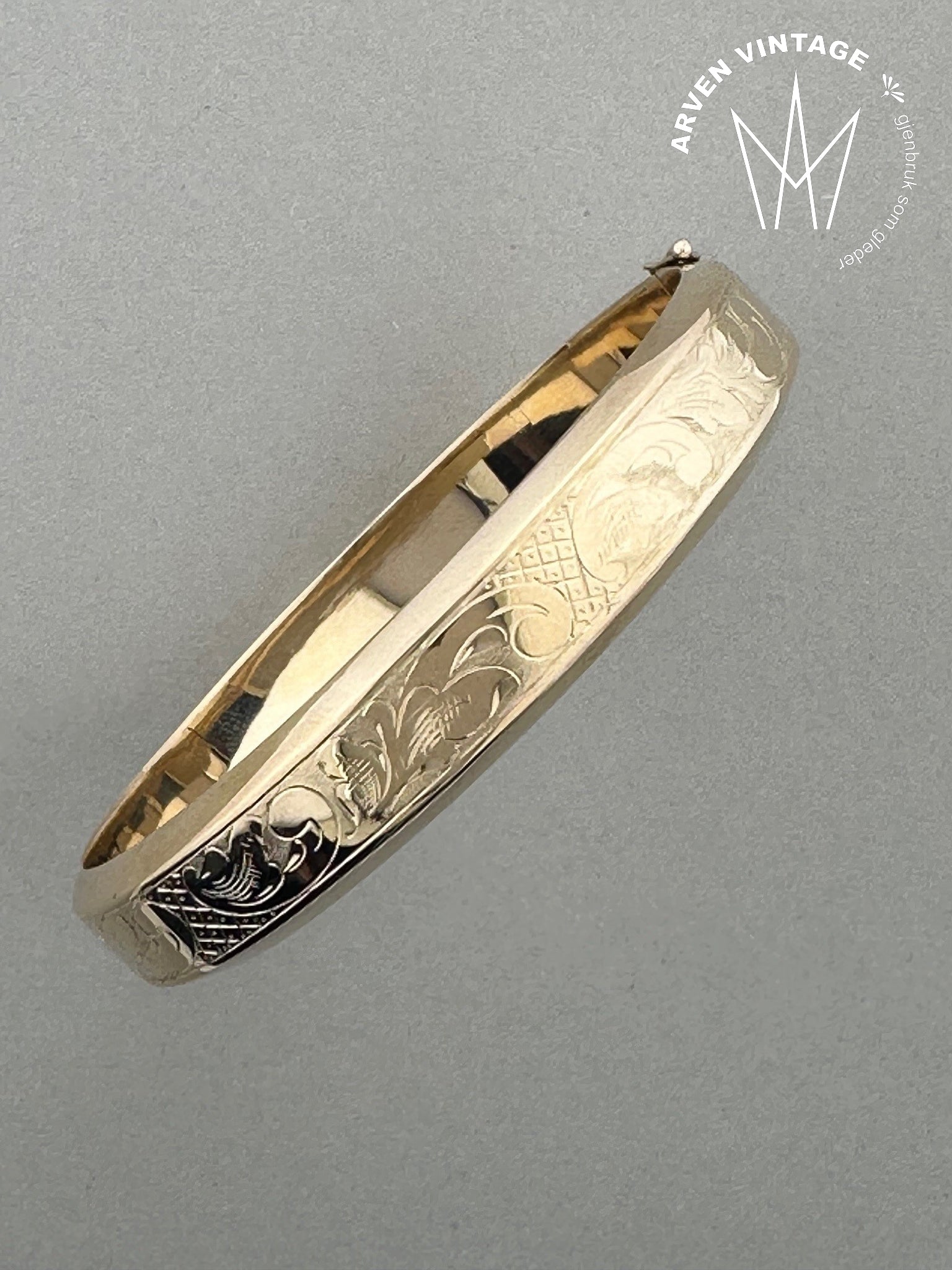 Vintage armring gult gull 17,5cm