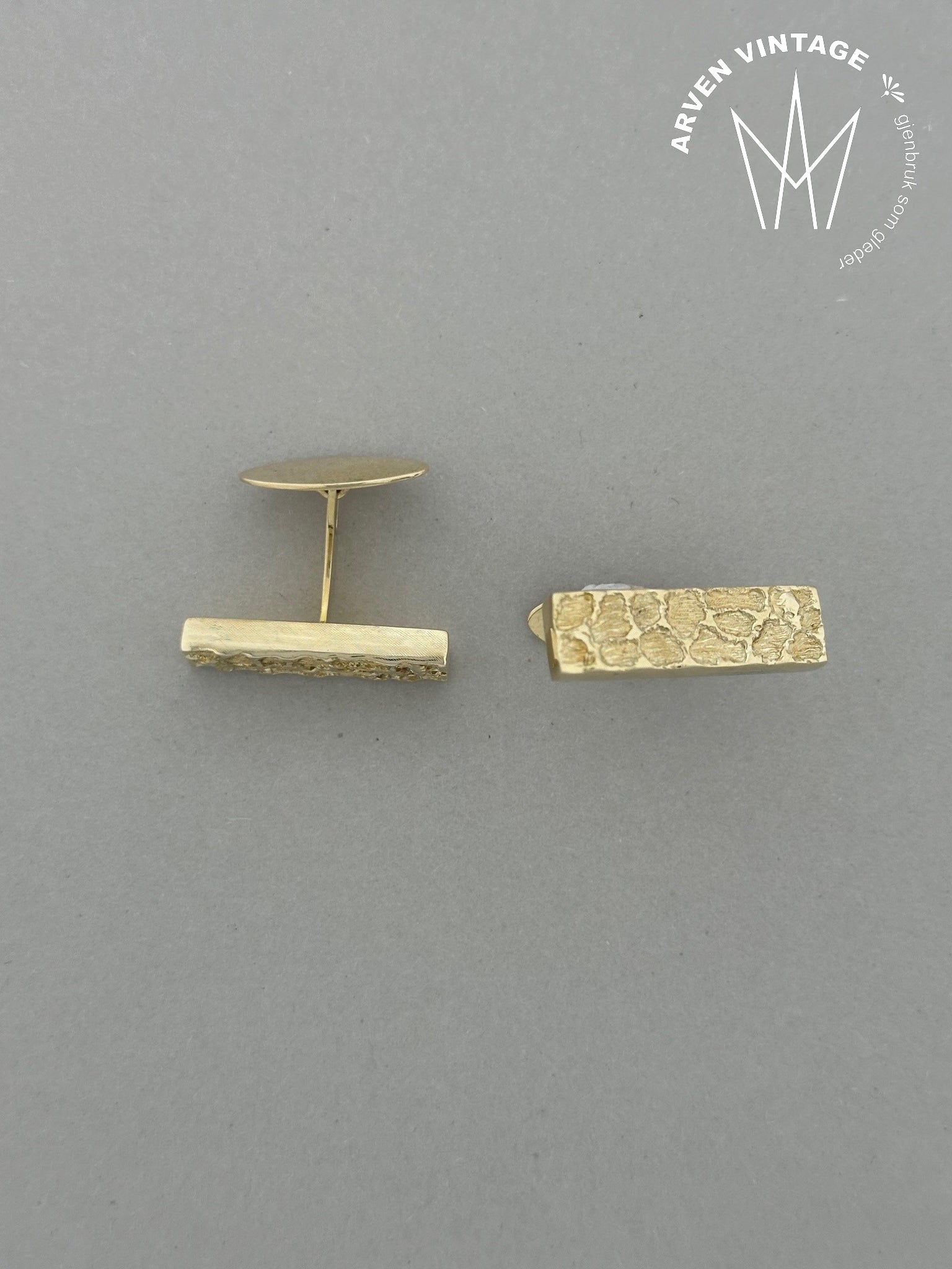 Vintage mansjettknapper gult gull