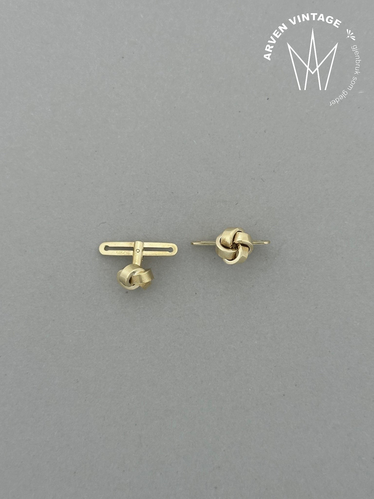 Vintage smokingknapper gult gull