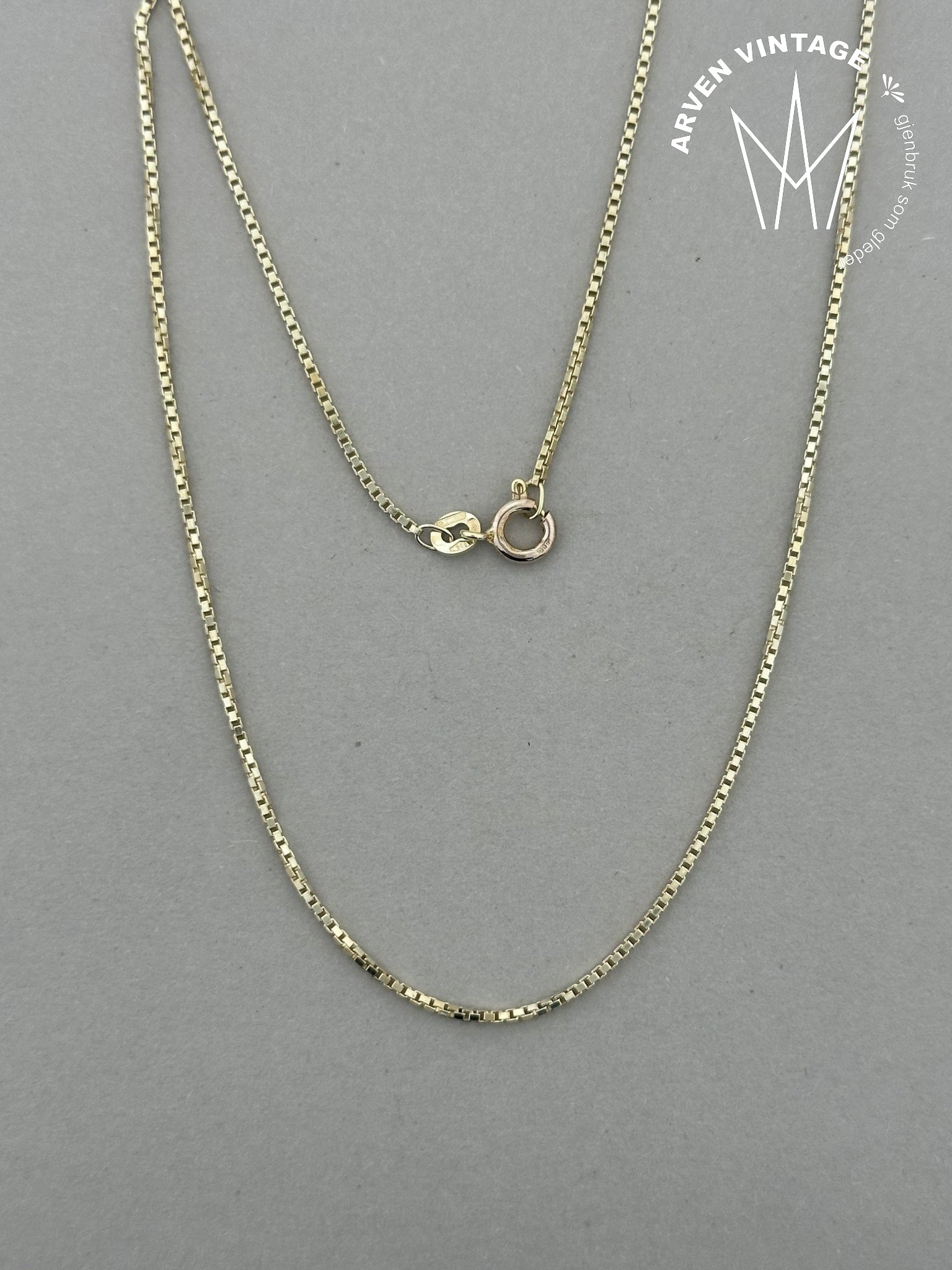 Vintage halskjede 18K gult gull 70cm