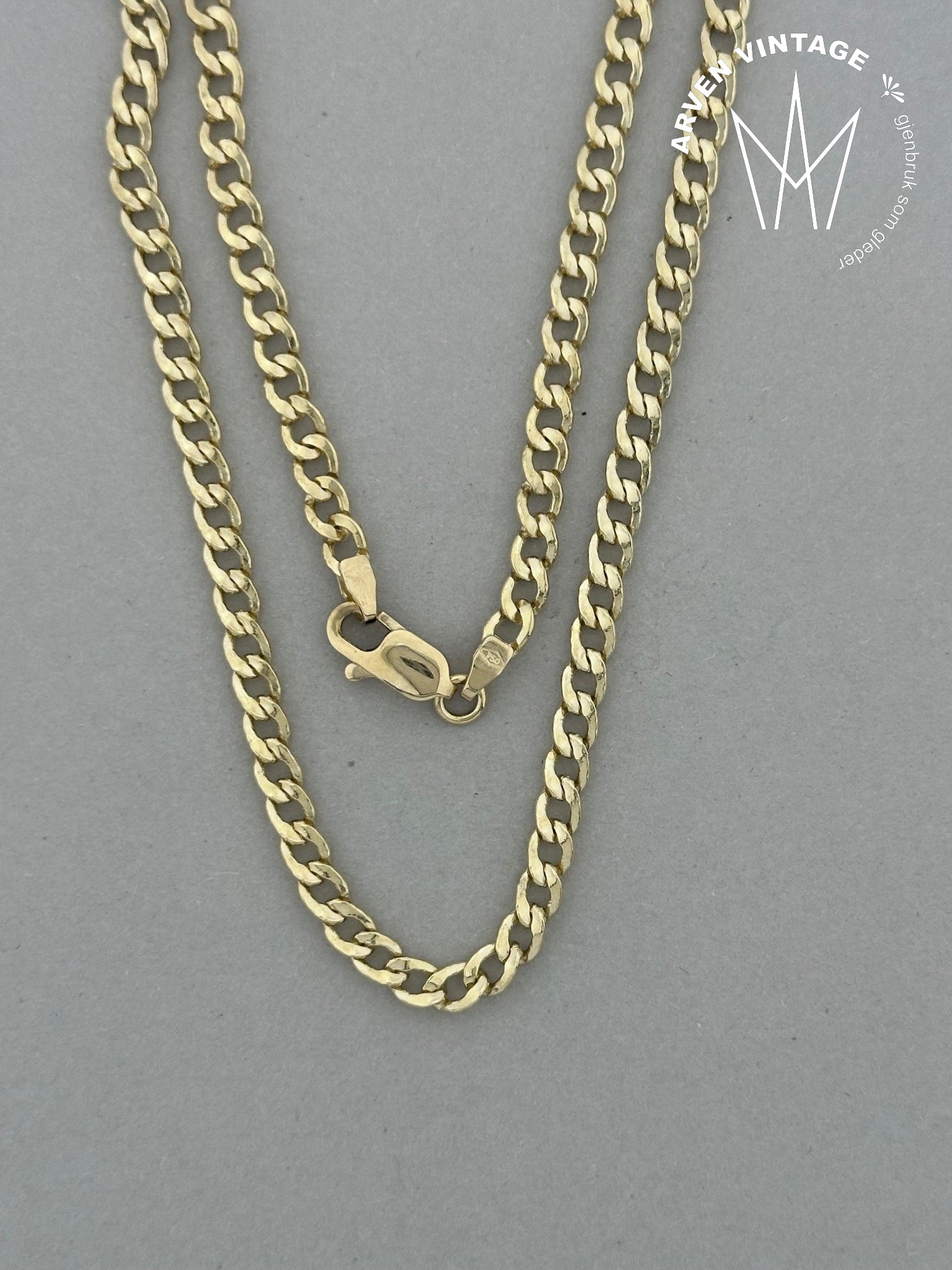 Vintage halskjede i 18K gult gull 45cm